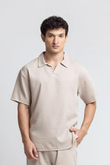 Textured Co-ord Set Polo - FMTCS6-039