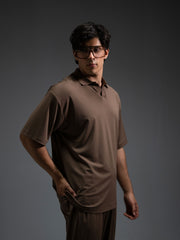 Honeycomb Textured Co-ord Set Polo - FMTCS6-112