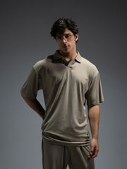 Honeycomb Textured Co-ord Set Polo - FMTCS6-113