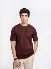 Cable Knit Crew Neck Tee - FMTCT5-025