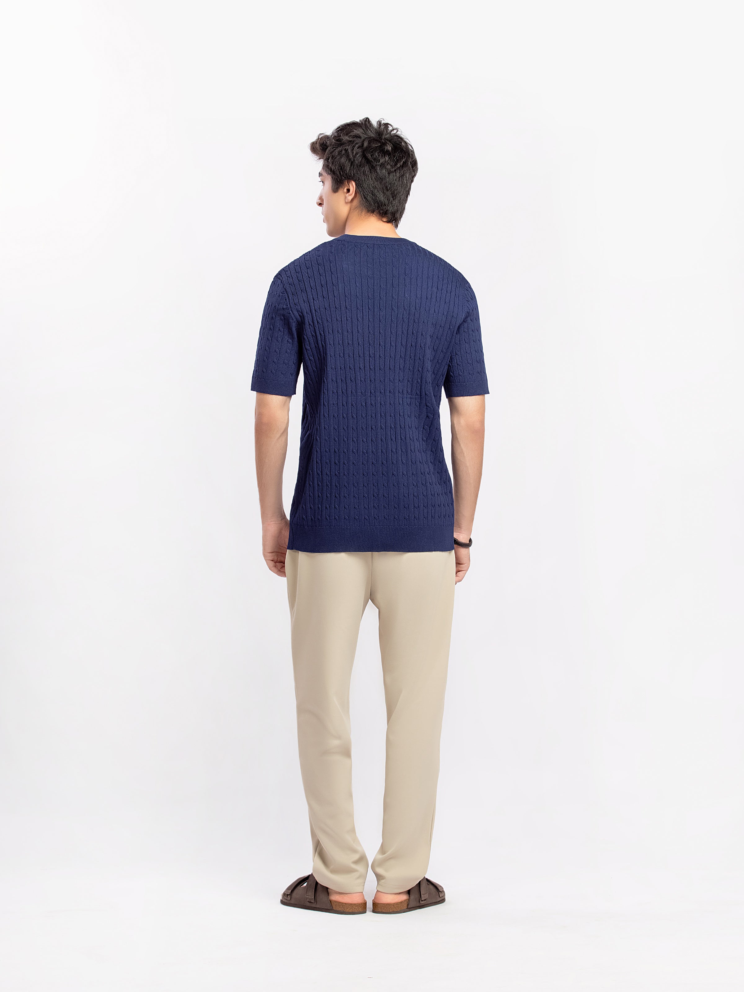 Cable Knit Crew Neck Tee - FMTCT5-027