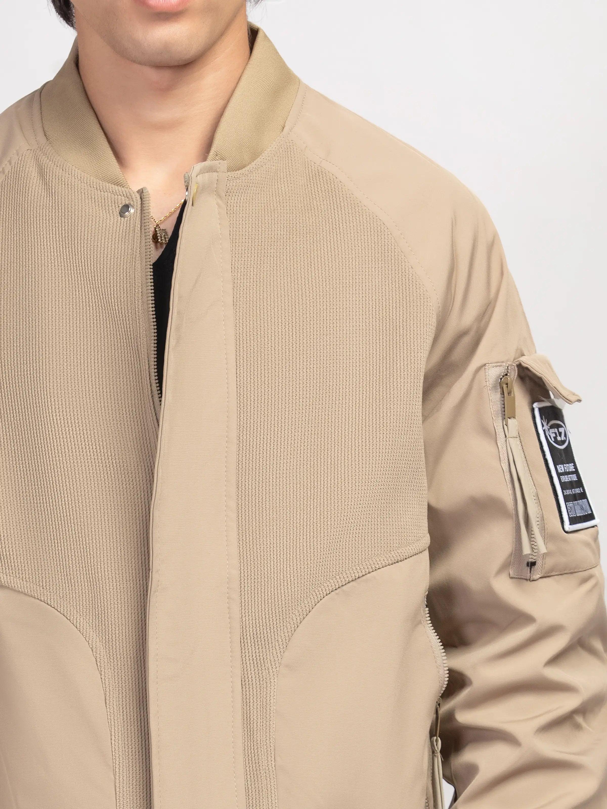 Textured Knit Bomber Jacket - FMTJ5-004