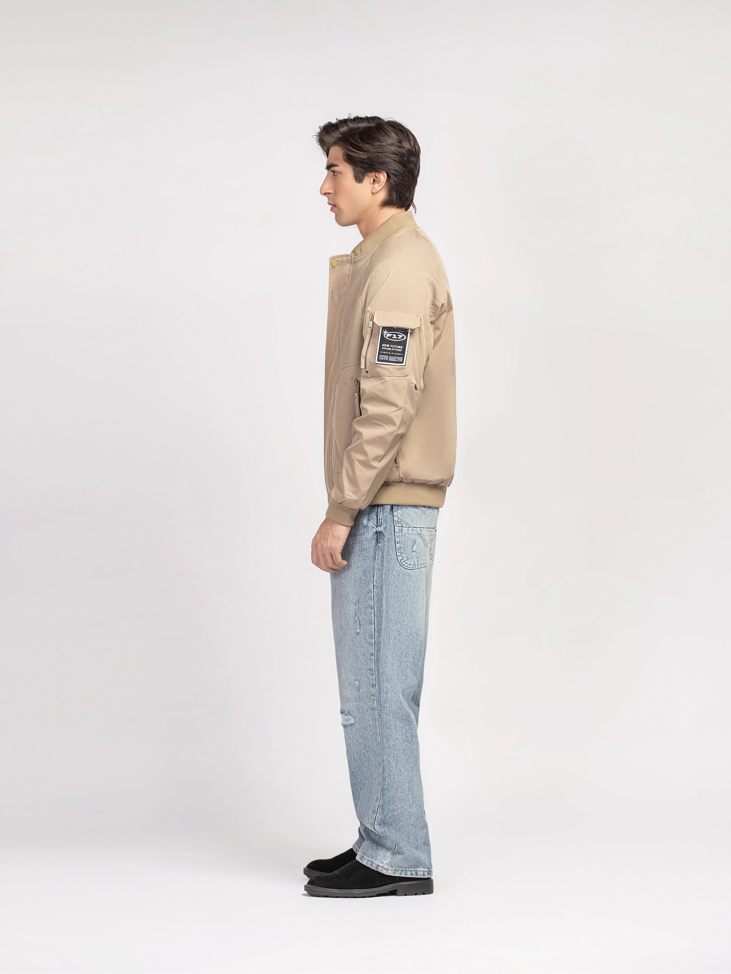 Textured Knit Bomber Jacket - FMTJ5-004