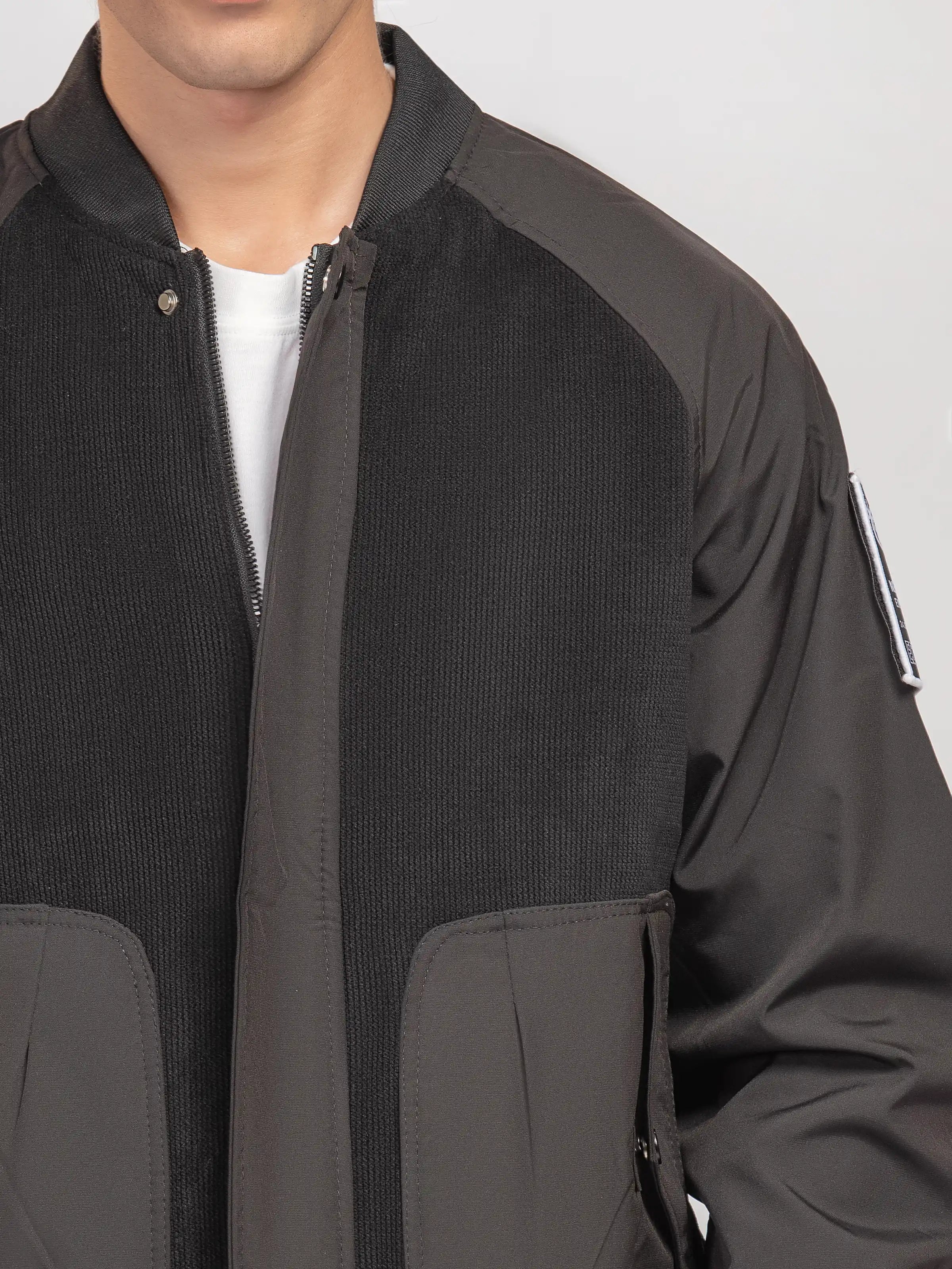 Textured Knit Bomber Jacket - FMTJ5-005