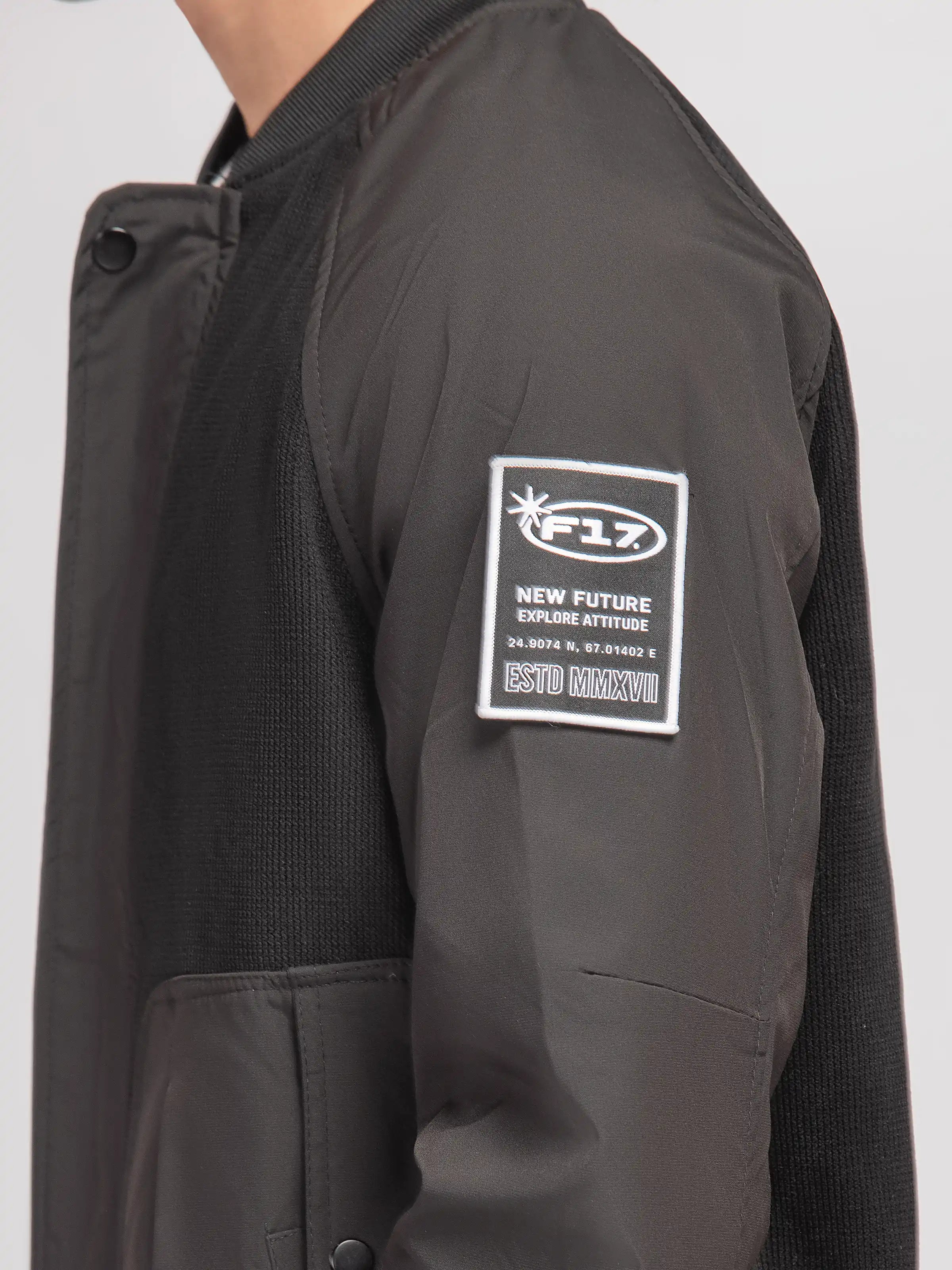 Textured Knit Bomber Jacket - FMTJ5-005