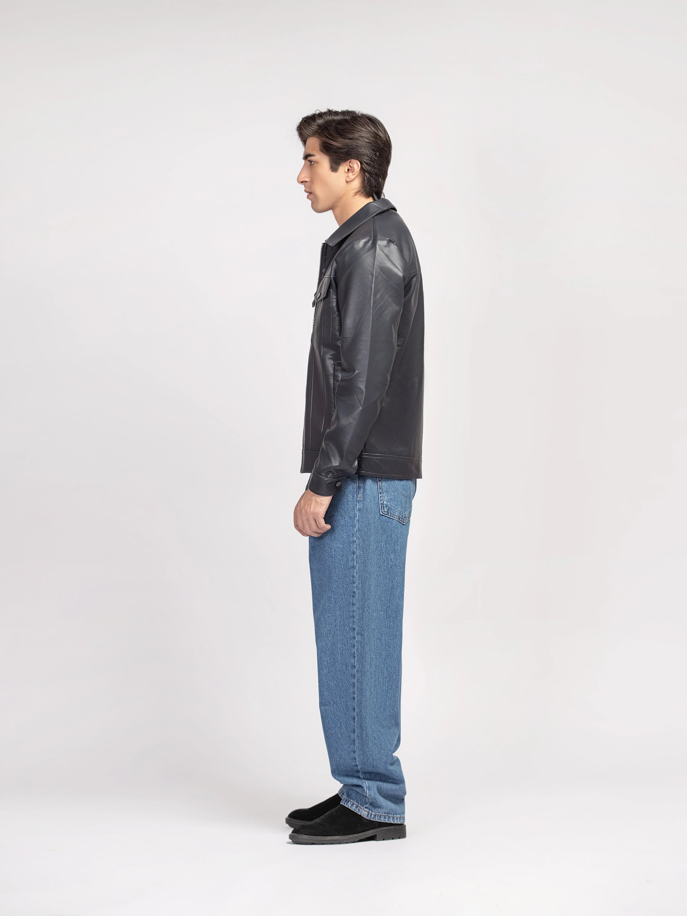 Regular Fit Leatherette Jacket - FMTJ5-006