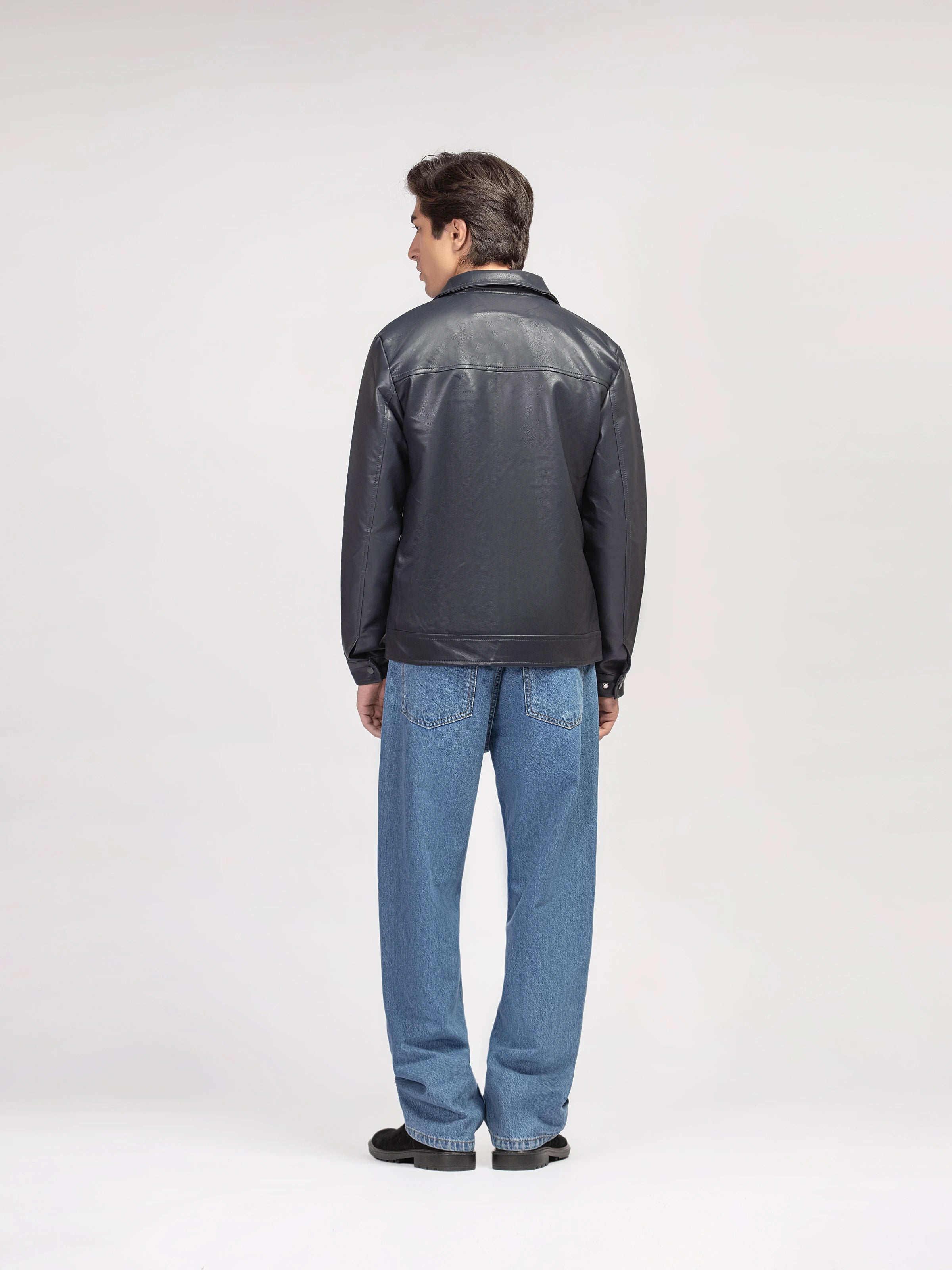 Regular Fit Leatherette Jacket - FMTJ5-006