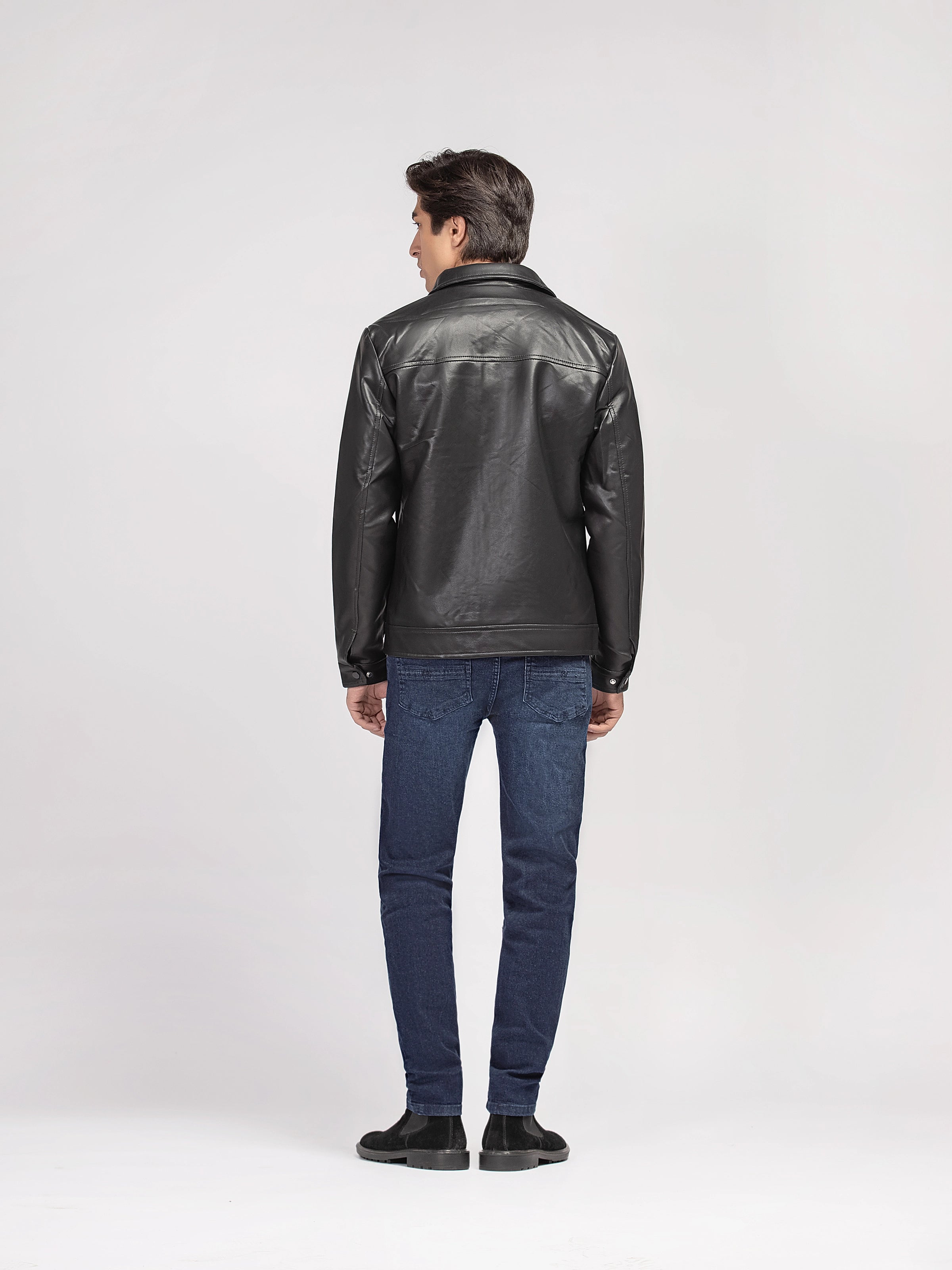 Regular Fit Leatherette Jacket - FMTJ5-007