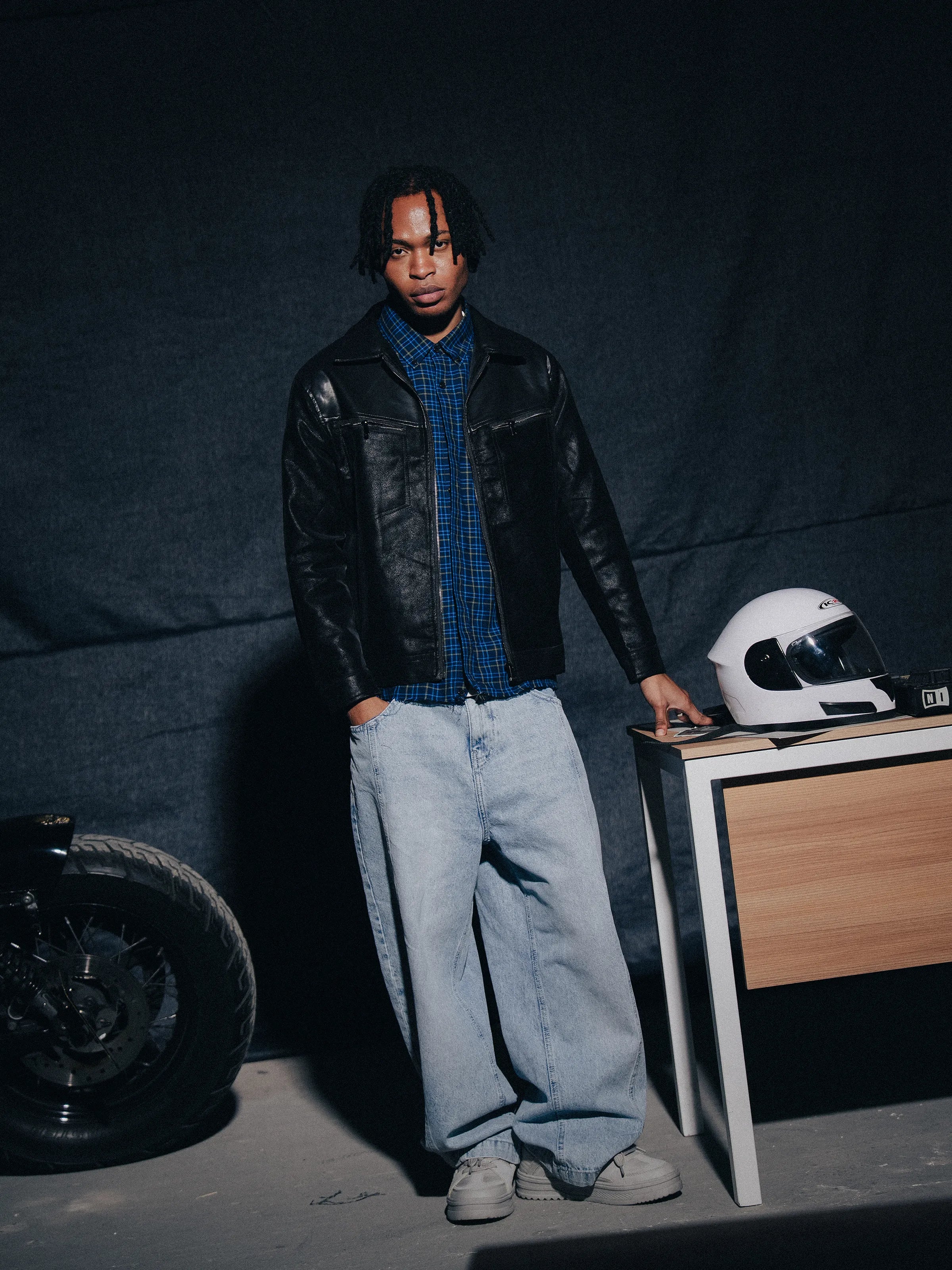 Regular Fit Leatherette Jacket - FMTJ5-008