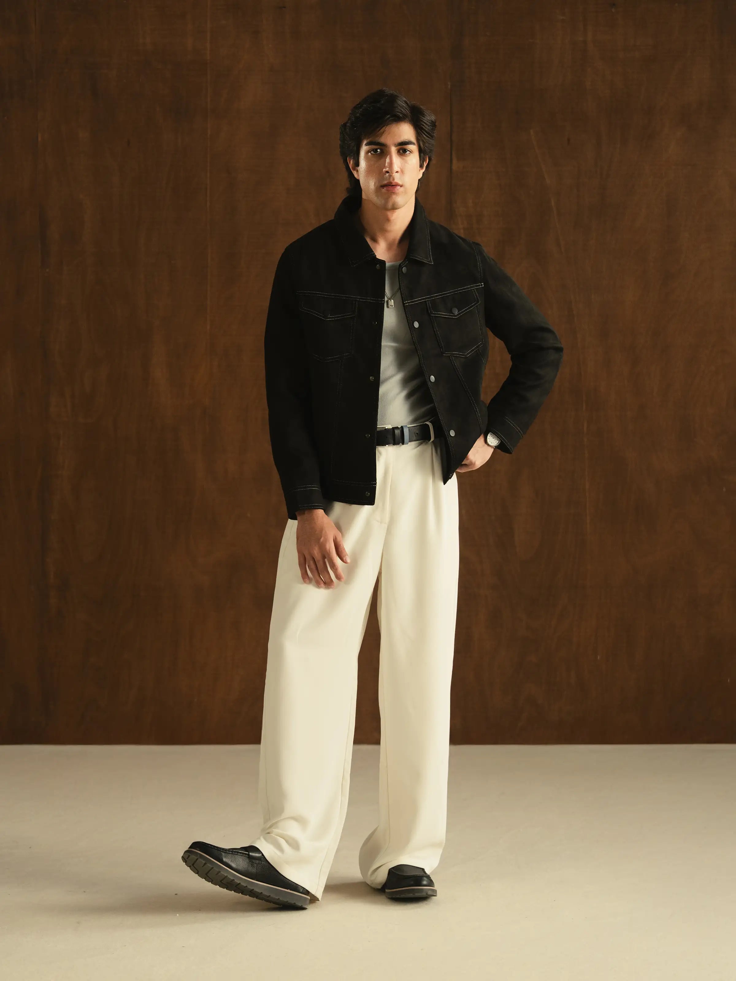 Regular Fit Suede Jacket - FMTJ5-009