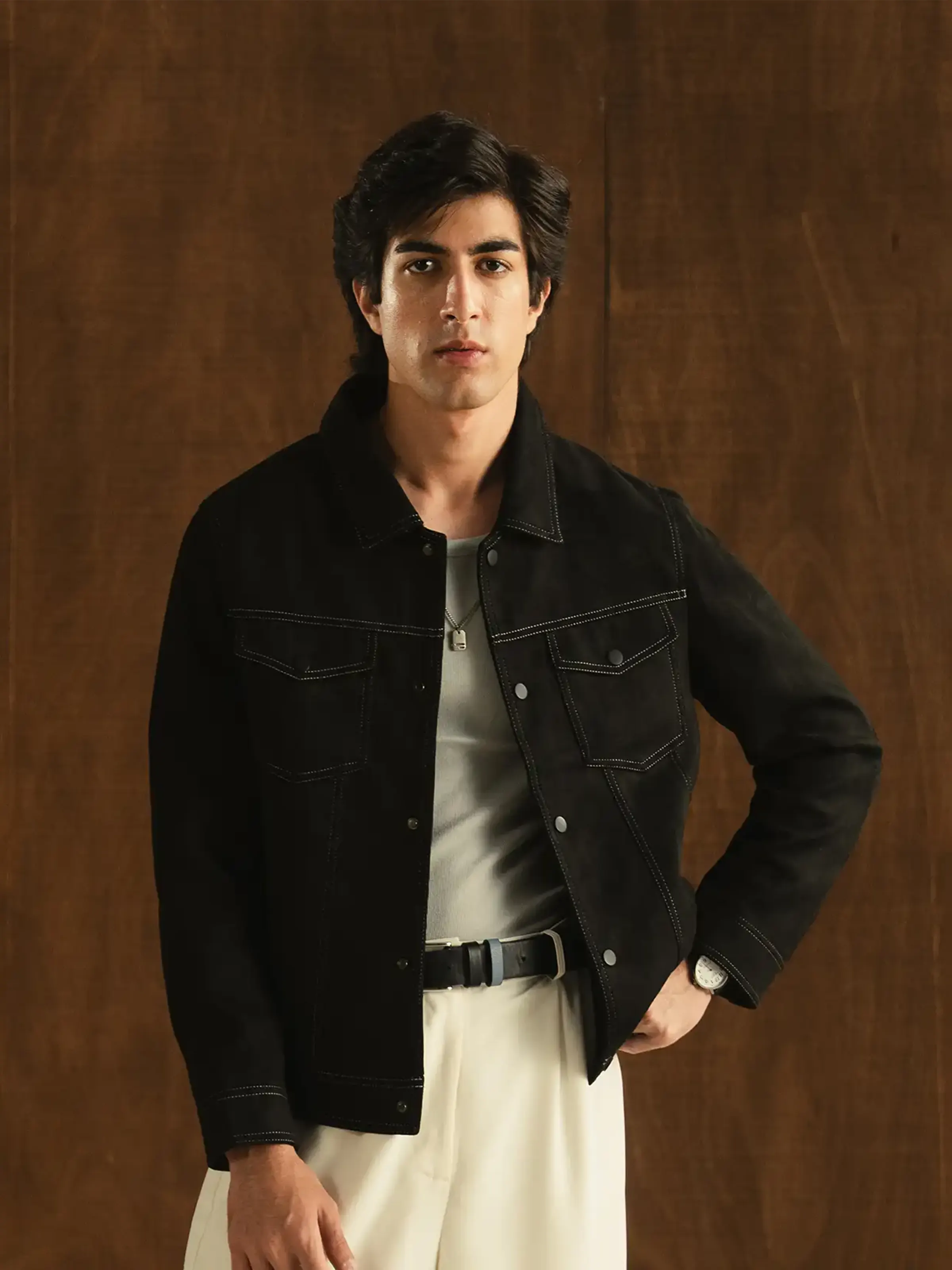 Regular Fit Suede Jacket - FMTJ5-009