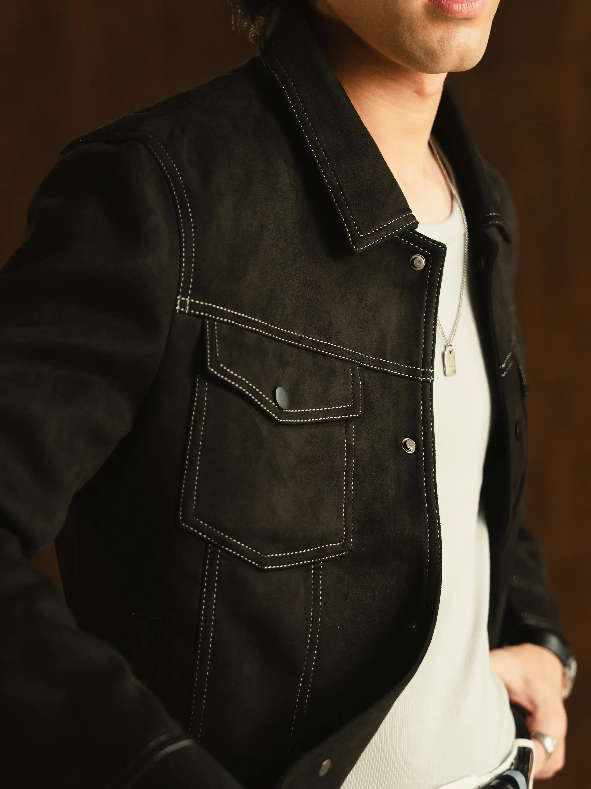 Regular Fit Suede Jacket - FMTJ5-009