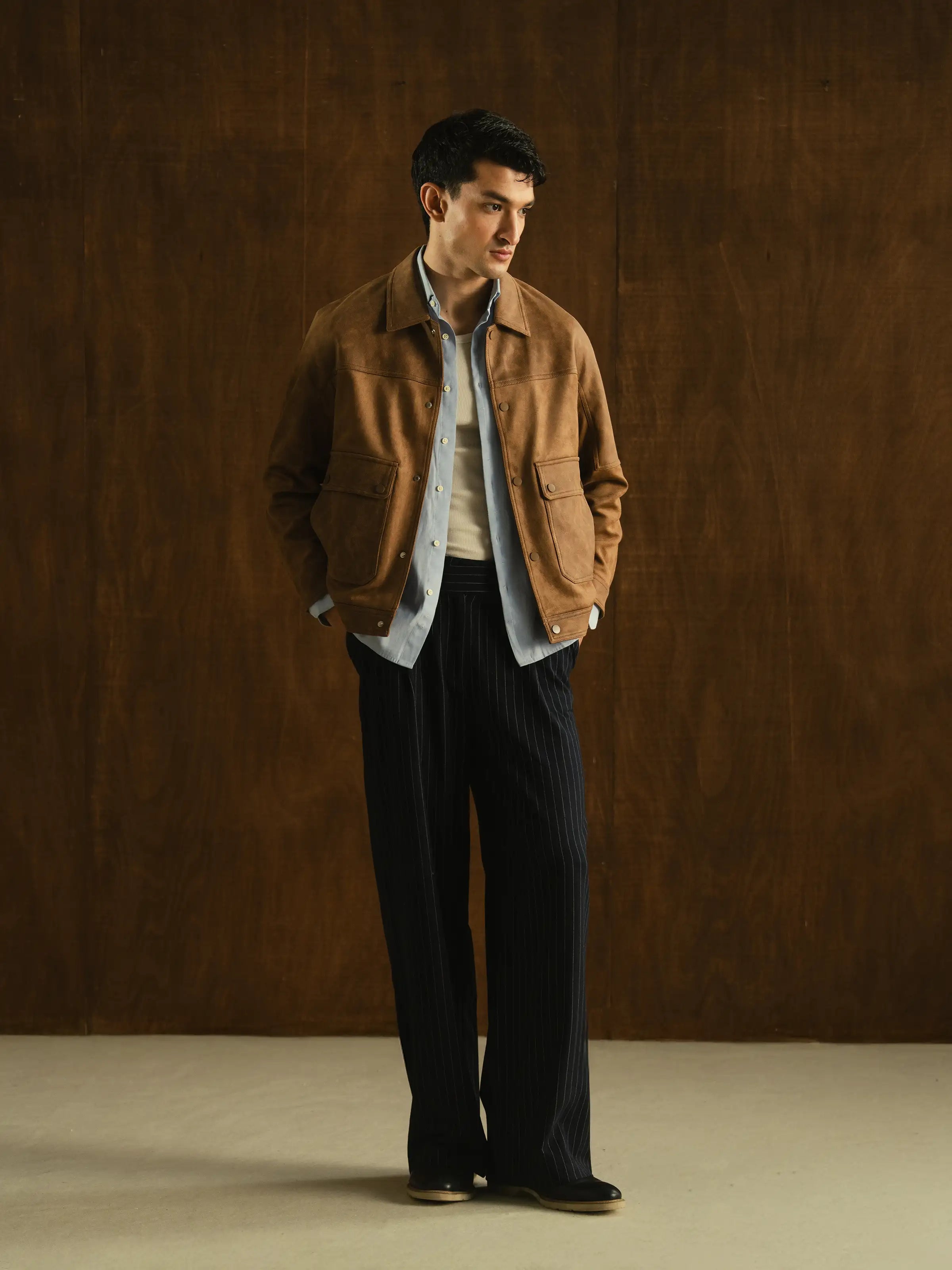 Regular Fit Suede Jacket - FMTJ5-014