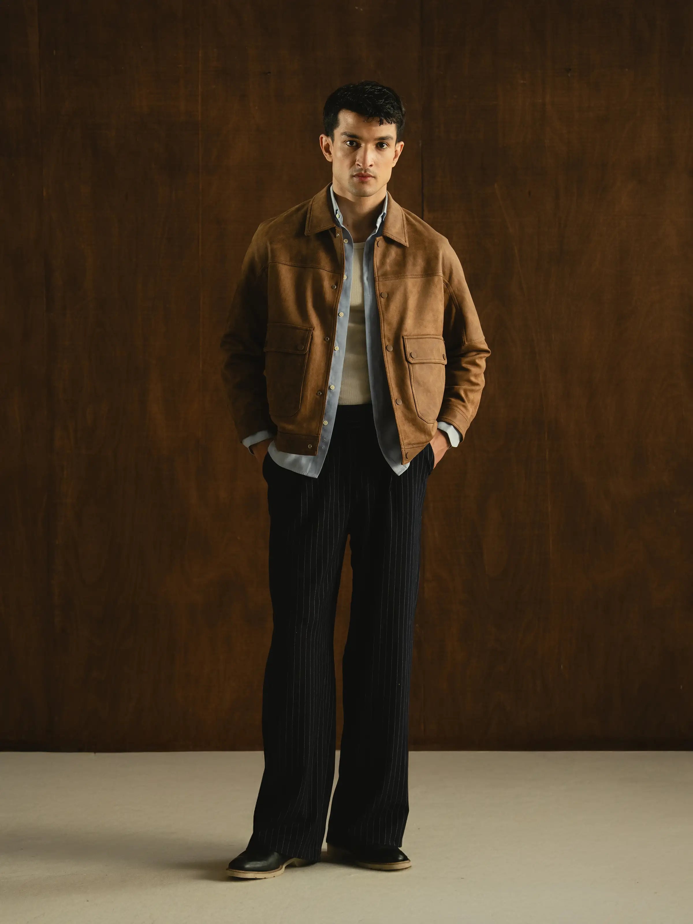 Regular Fit Suede Jacket - FMTJ5-014