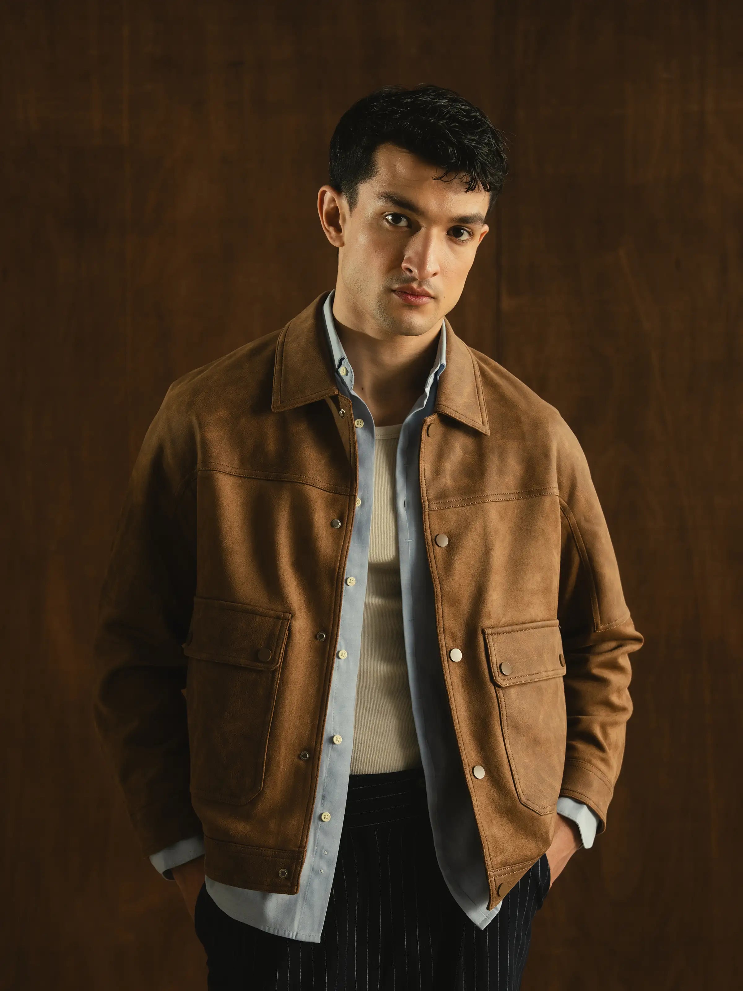 Regular Fit Suede Jacket - FMTJ5-014