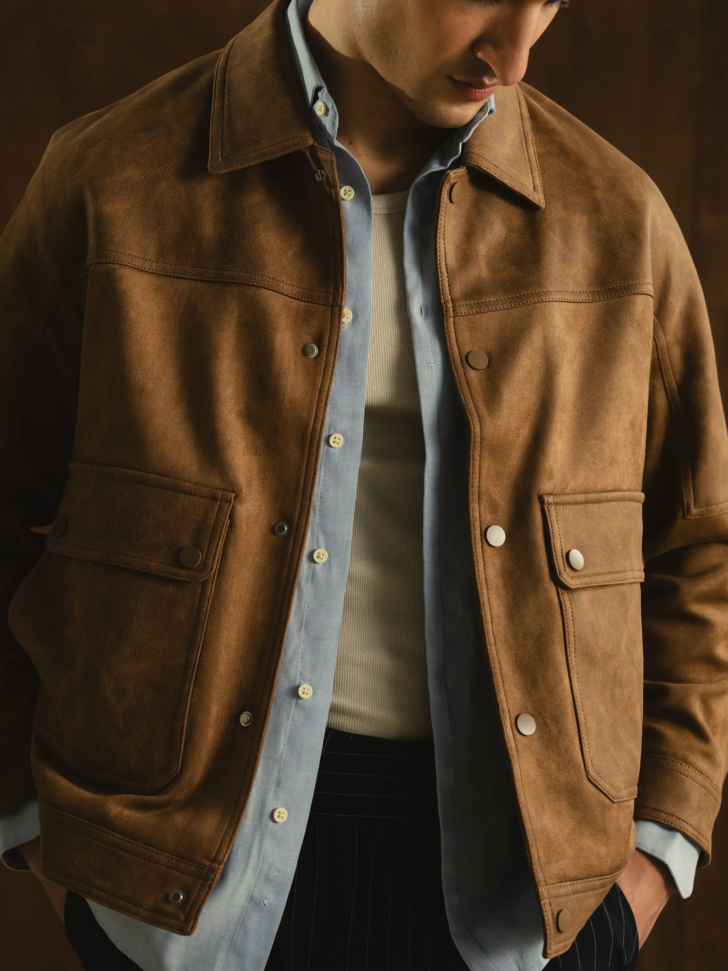 Regular Fit Suede Jacket - FMTJ5-014