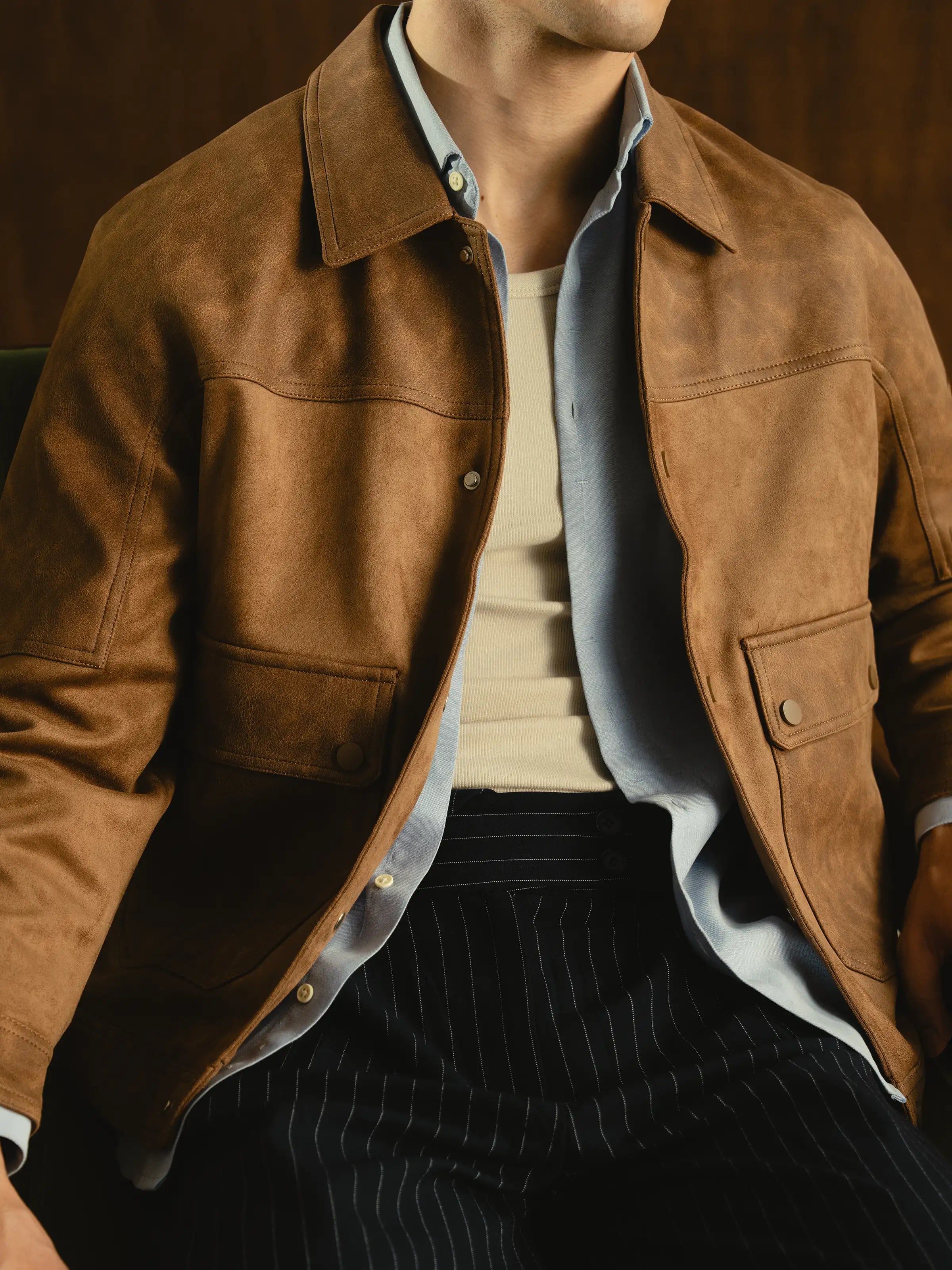 Regular Fit Suede Jacket - FMTJ5-014