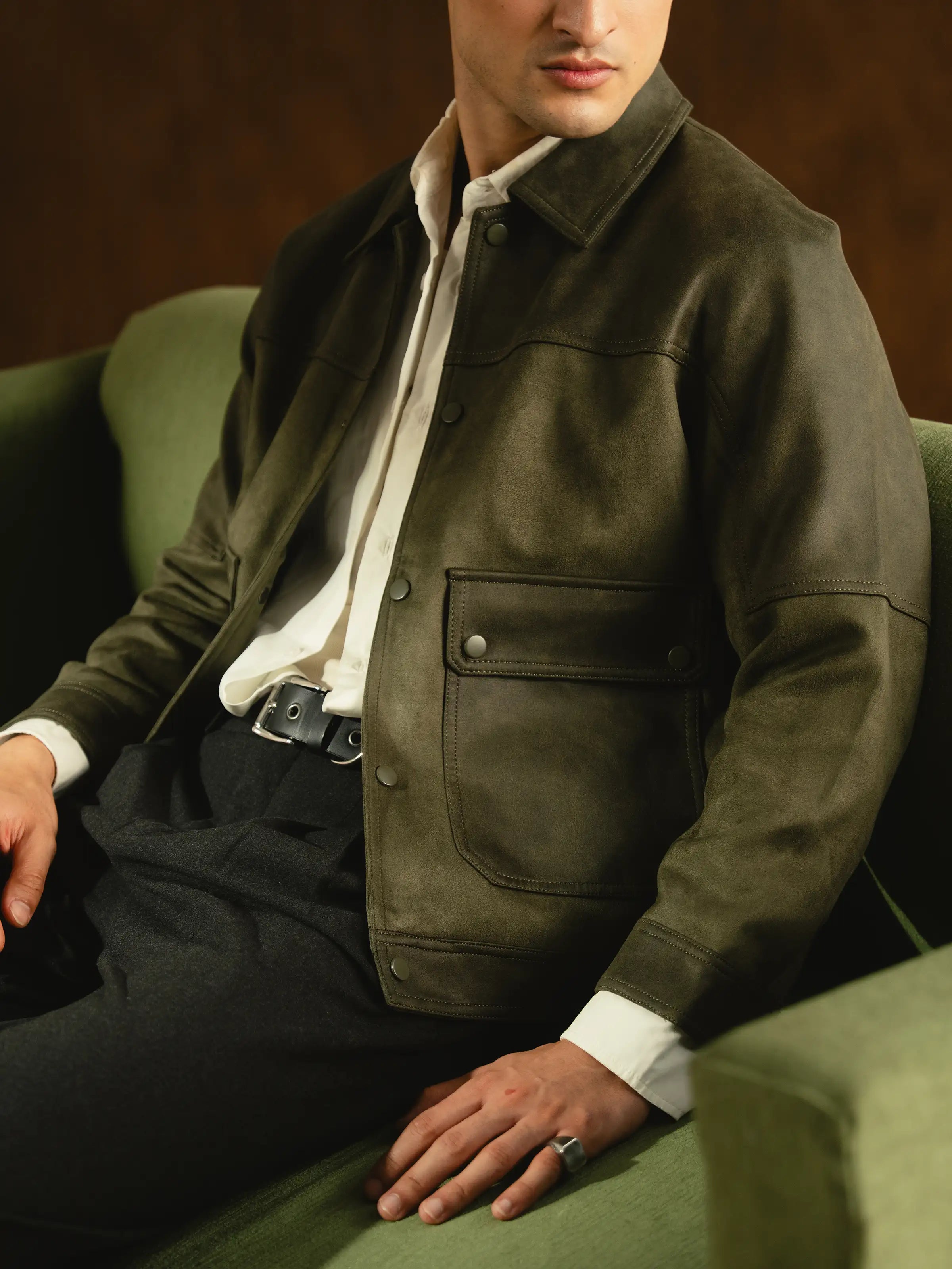 Two Tone Suede Jacket - FMTJ5-016