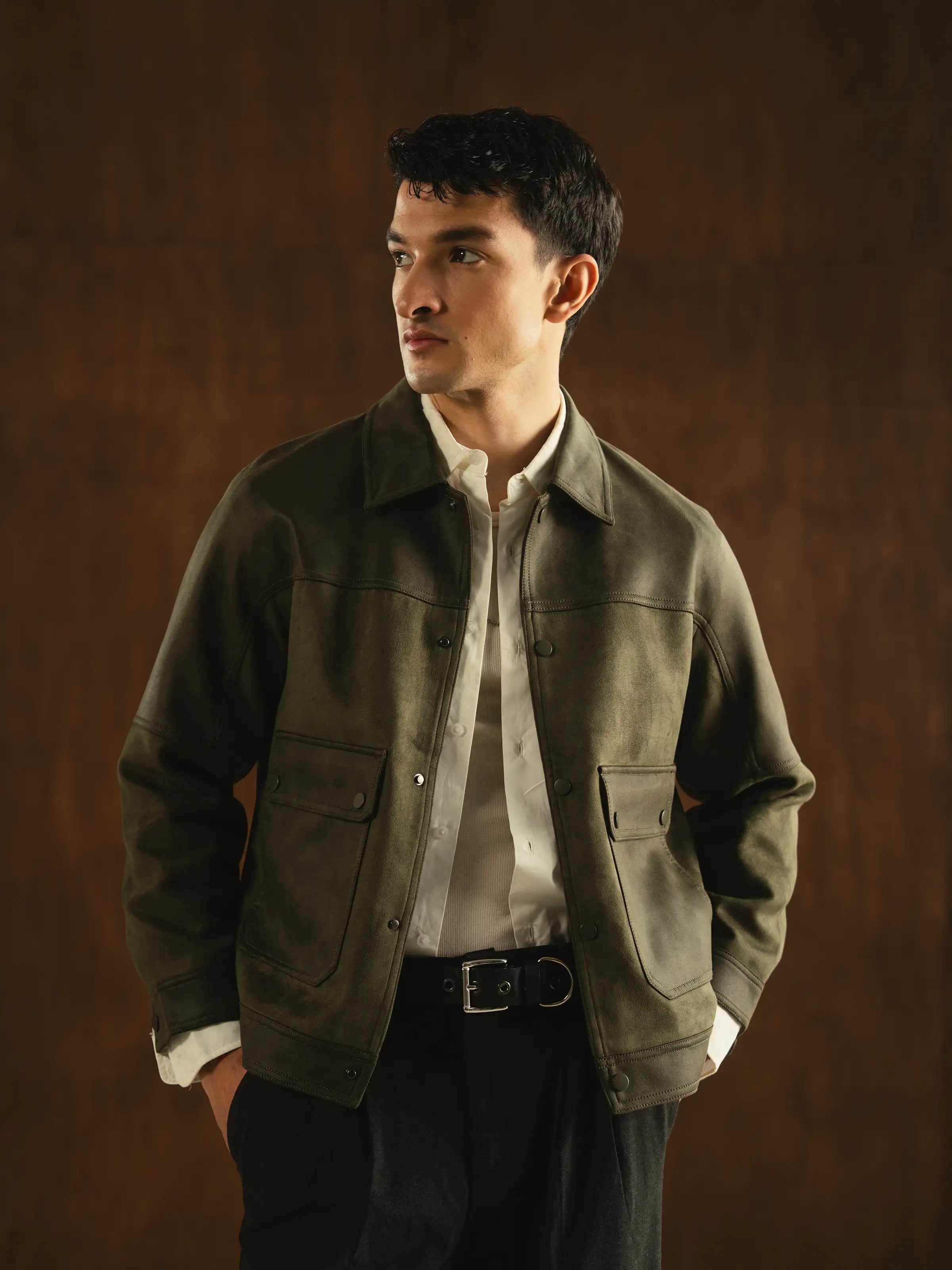 Two Tone Suede Jacket - FMTJ5-016