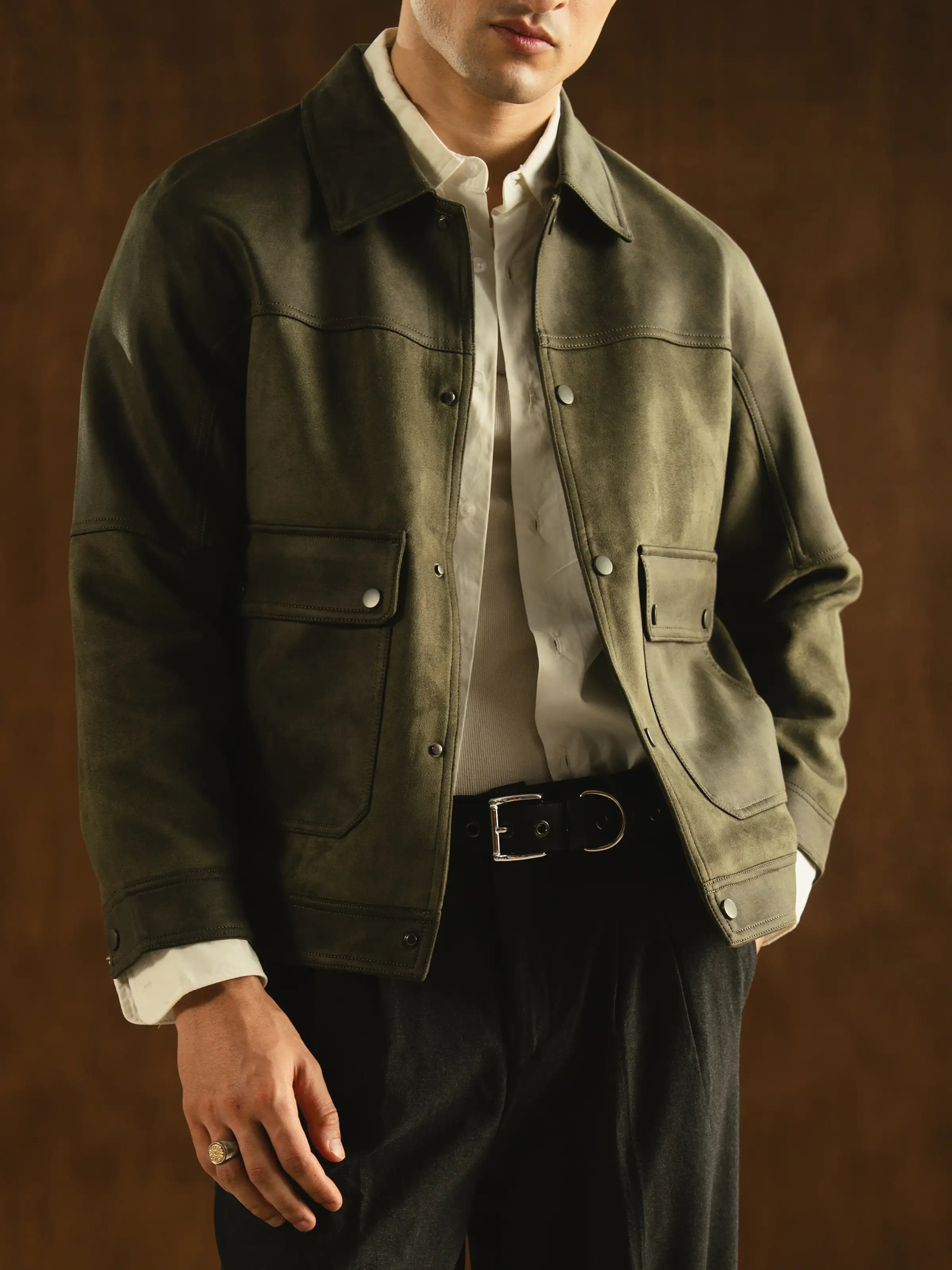 Two Tone Suede Jacket - FMTJ5-016