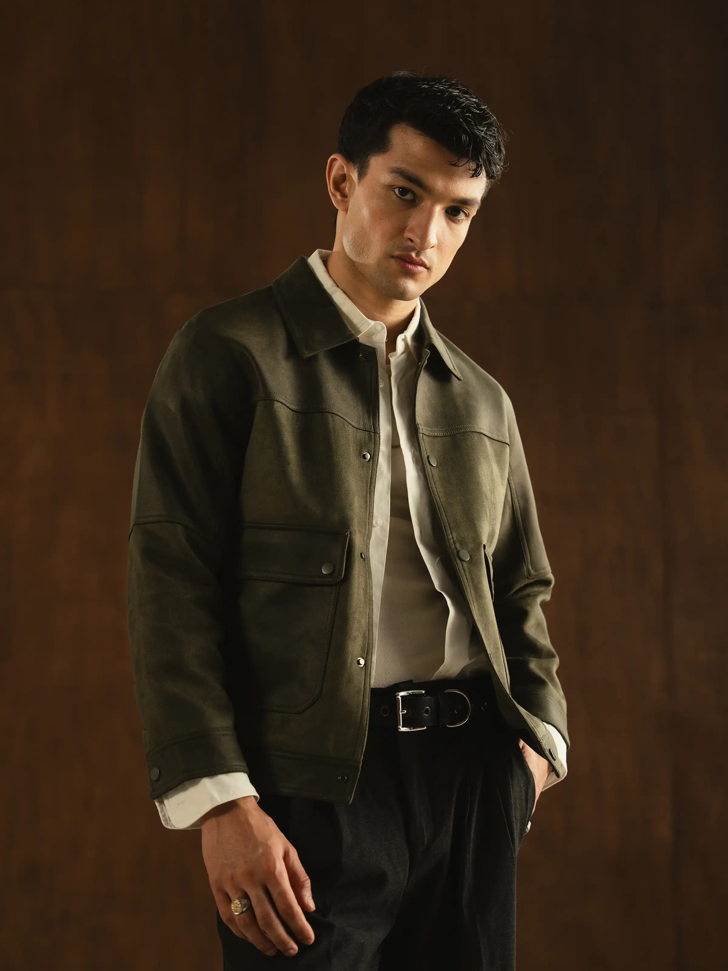 Two Tone Suede Jacket - FMTJ5-016