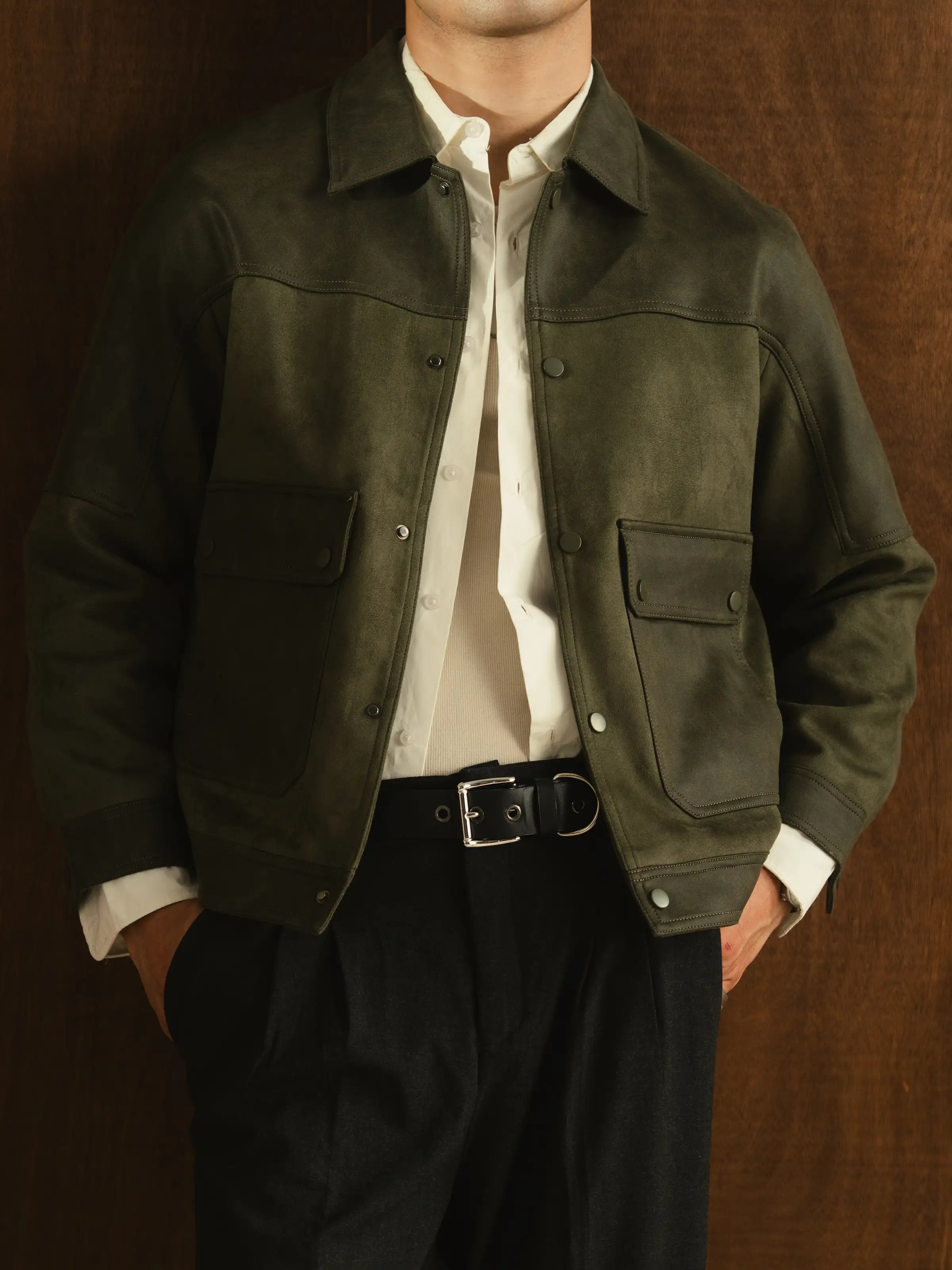 Two Tone Suede Jacket - FMTJ5-016