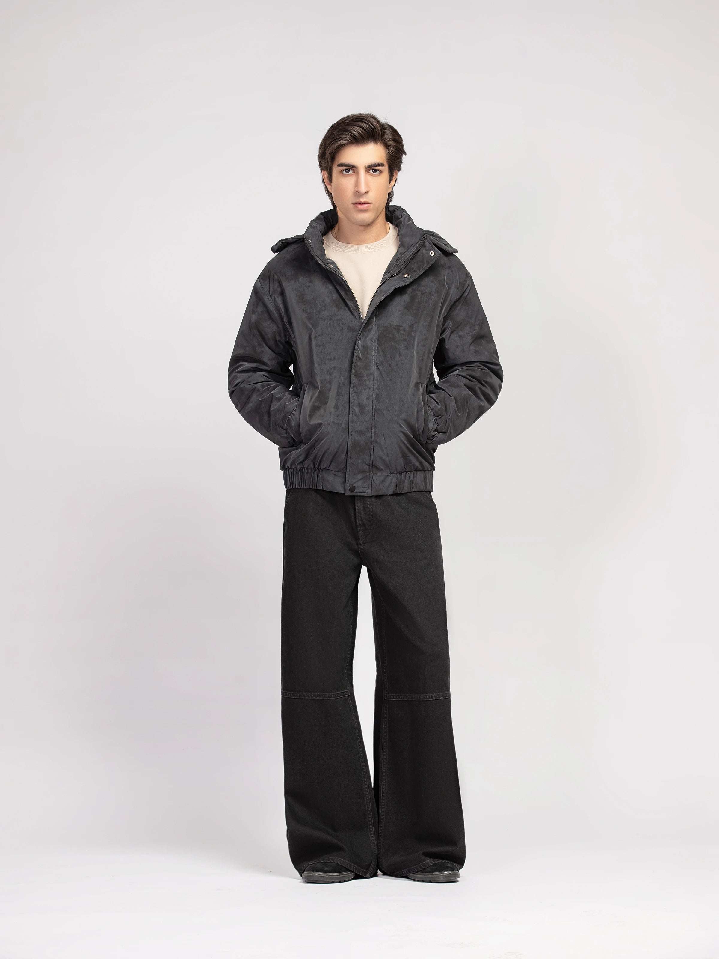 Hooded Textured Jacket - FMTJP5-005