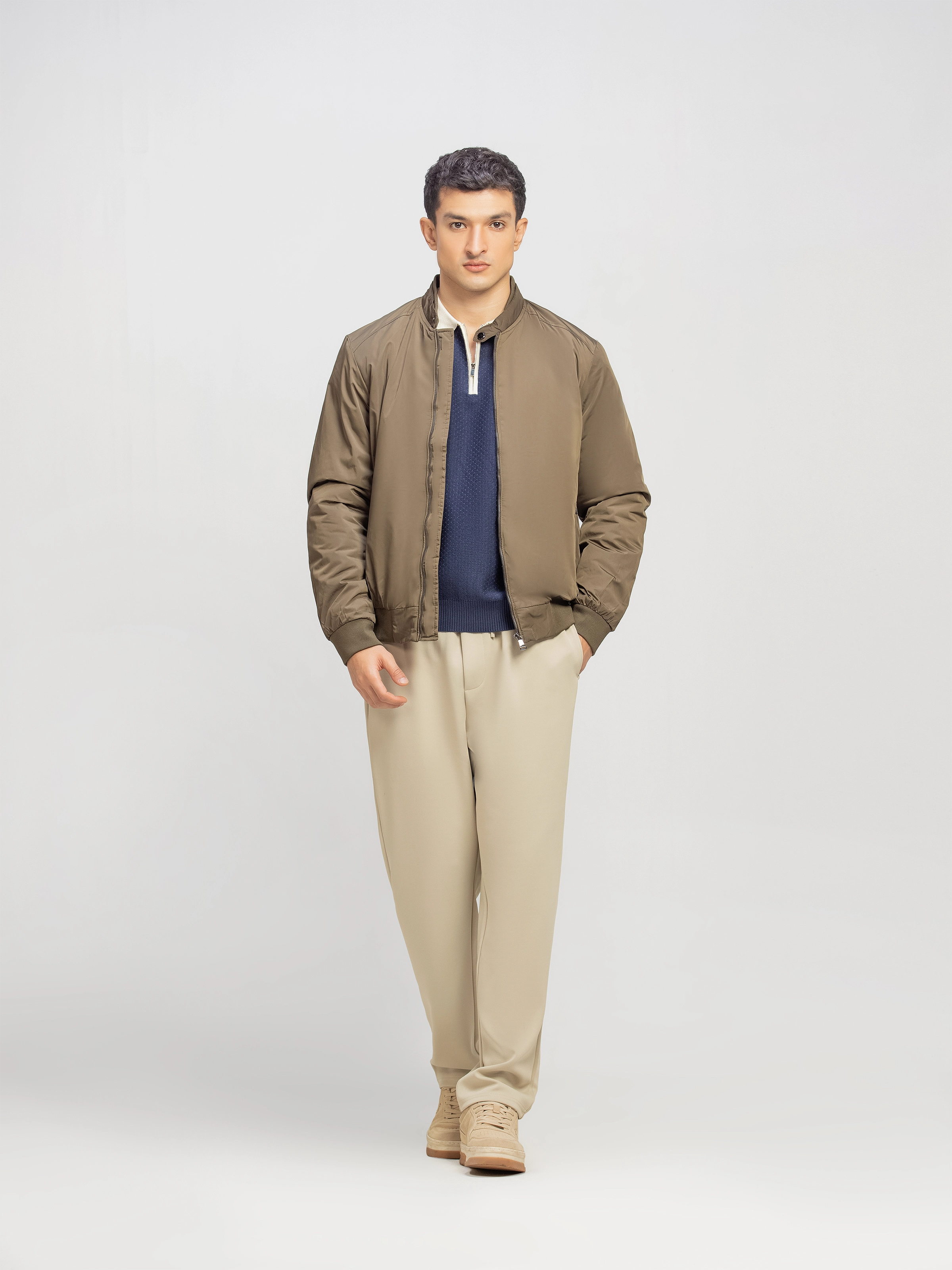 Double Collar Poly Jacket - FMTJP5-015