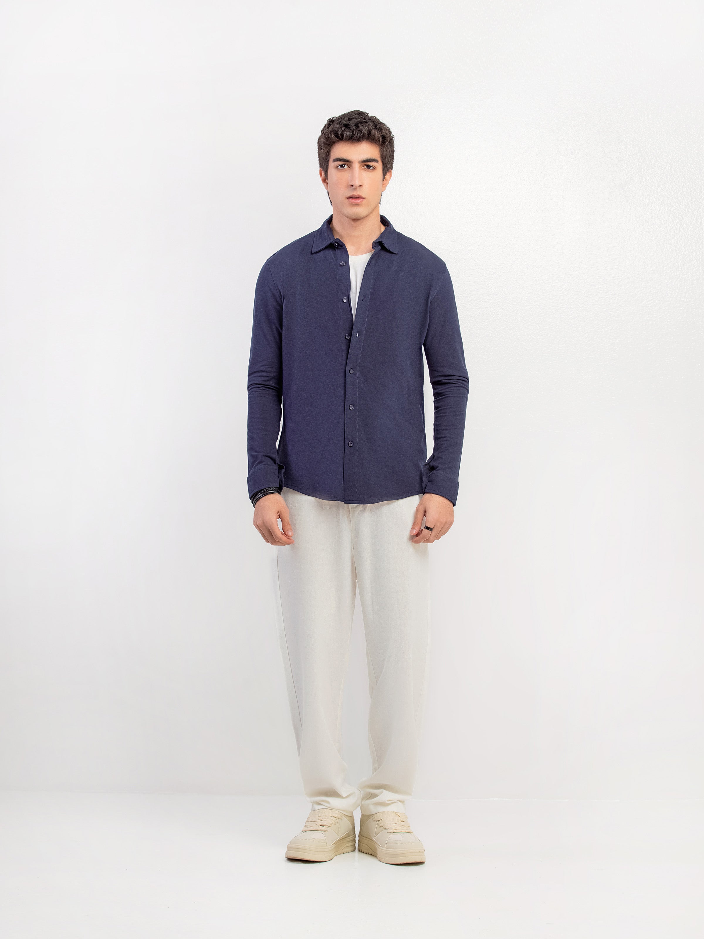 Front Open Knitted Shirt - FMTS24-32133