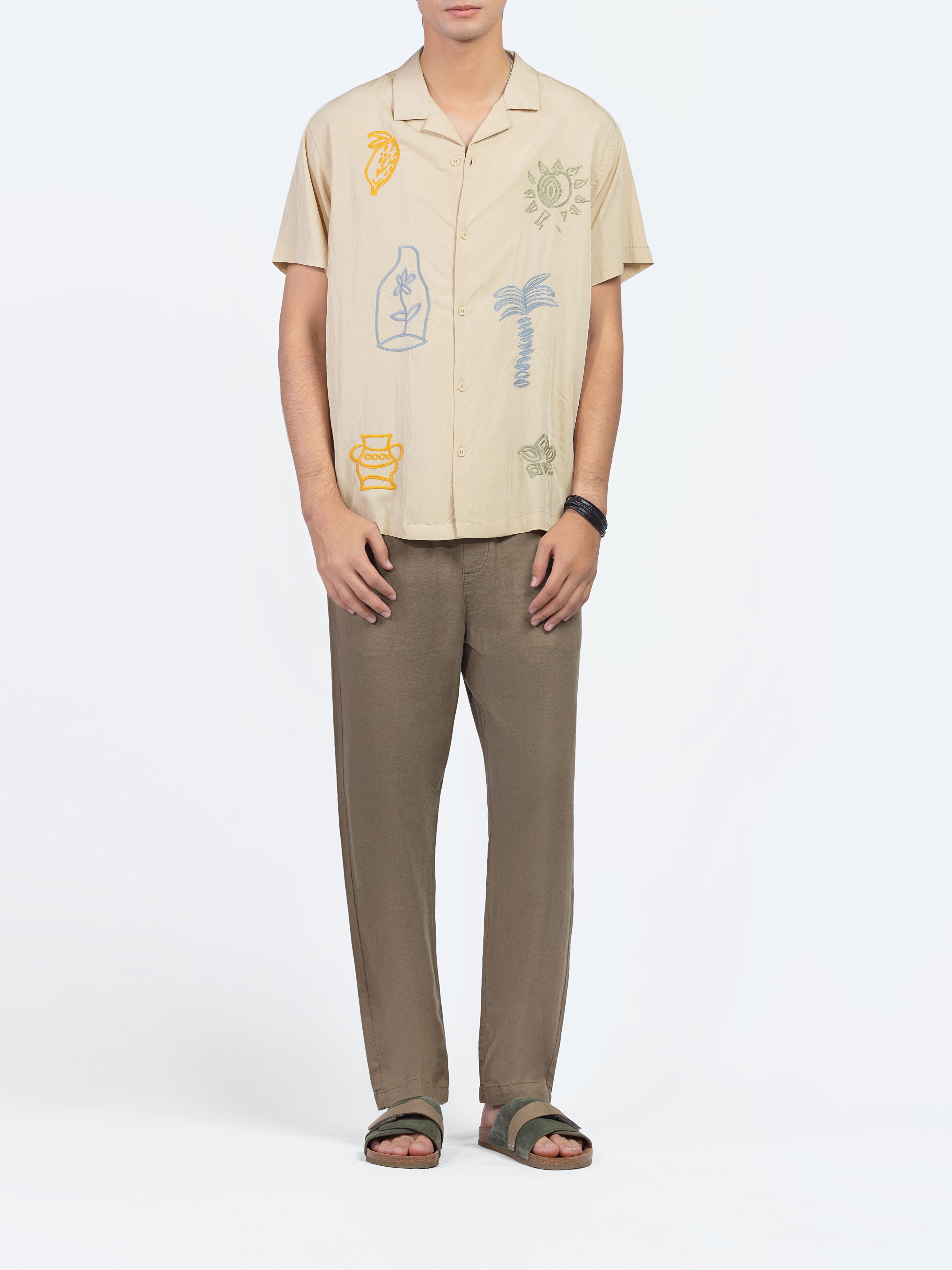 Embroidered Resort Shirt - FMTS5-32197