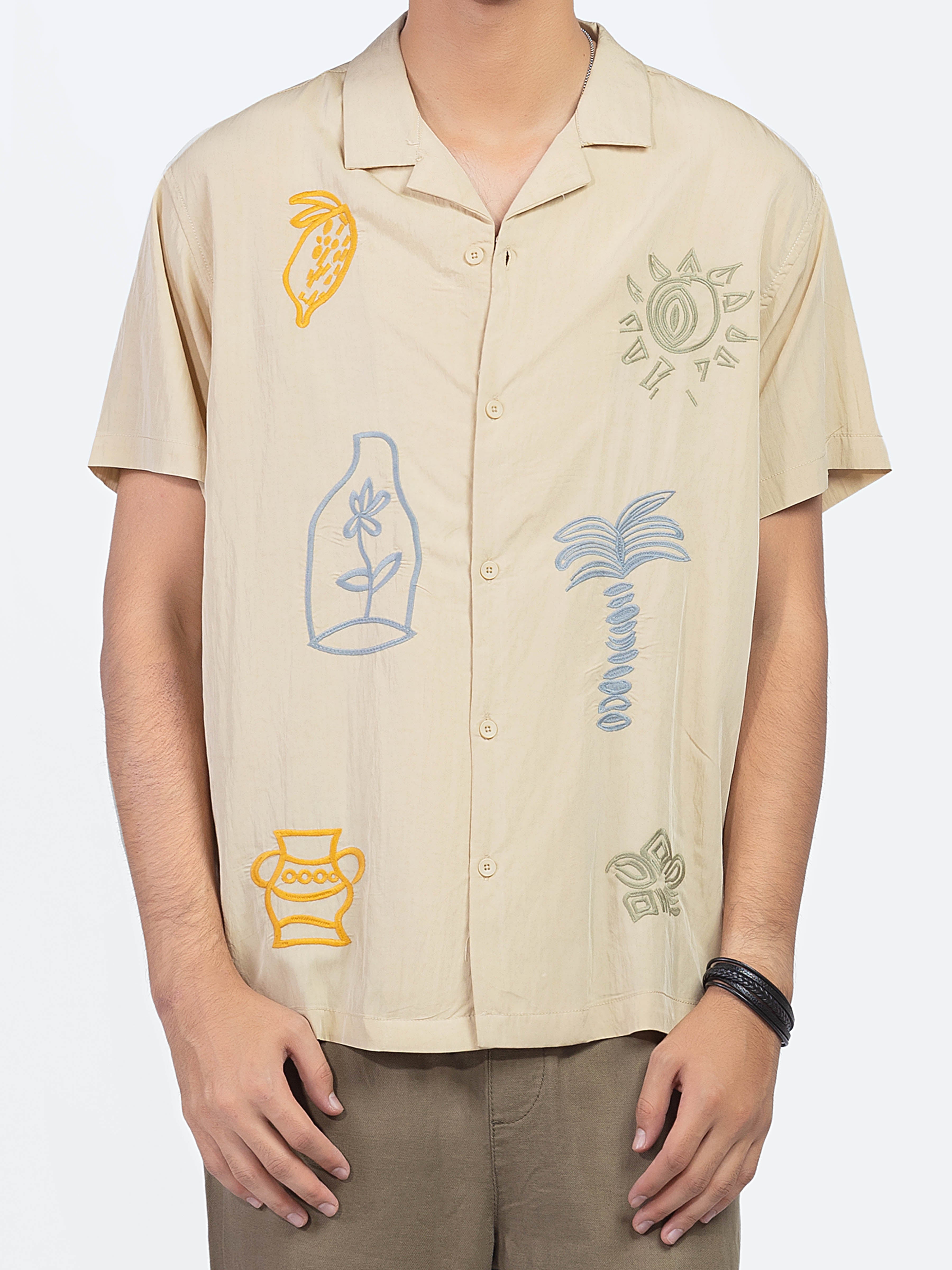 Embroidered Resort Shirt - FMTS5-32197