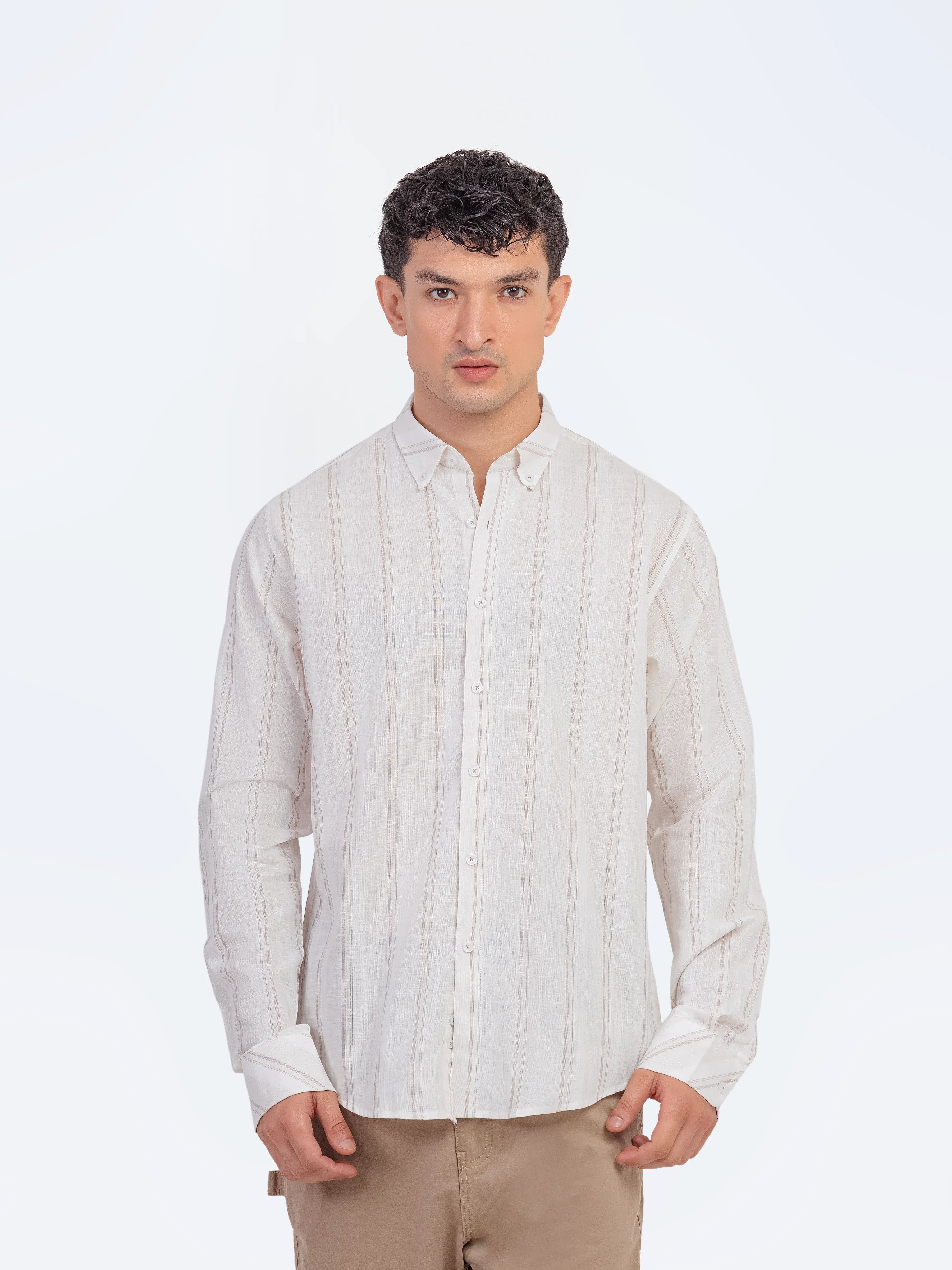 Striped Button Down Shirt - FMTS5-32256
