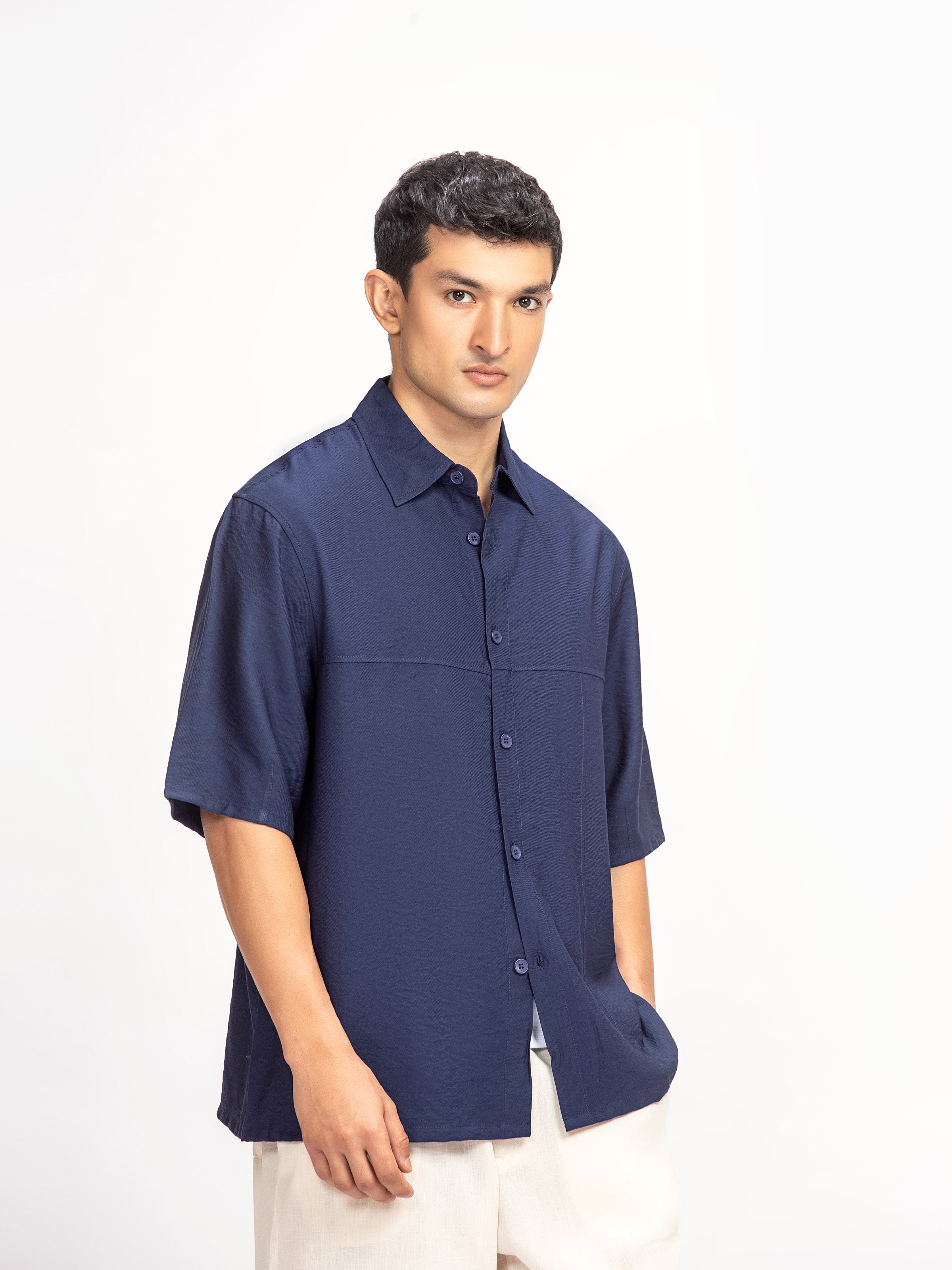 Cut & Sew Short Sleeves Shirt - FMTS5-32281