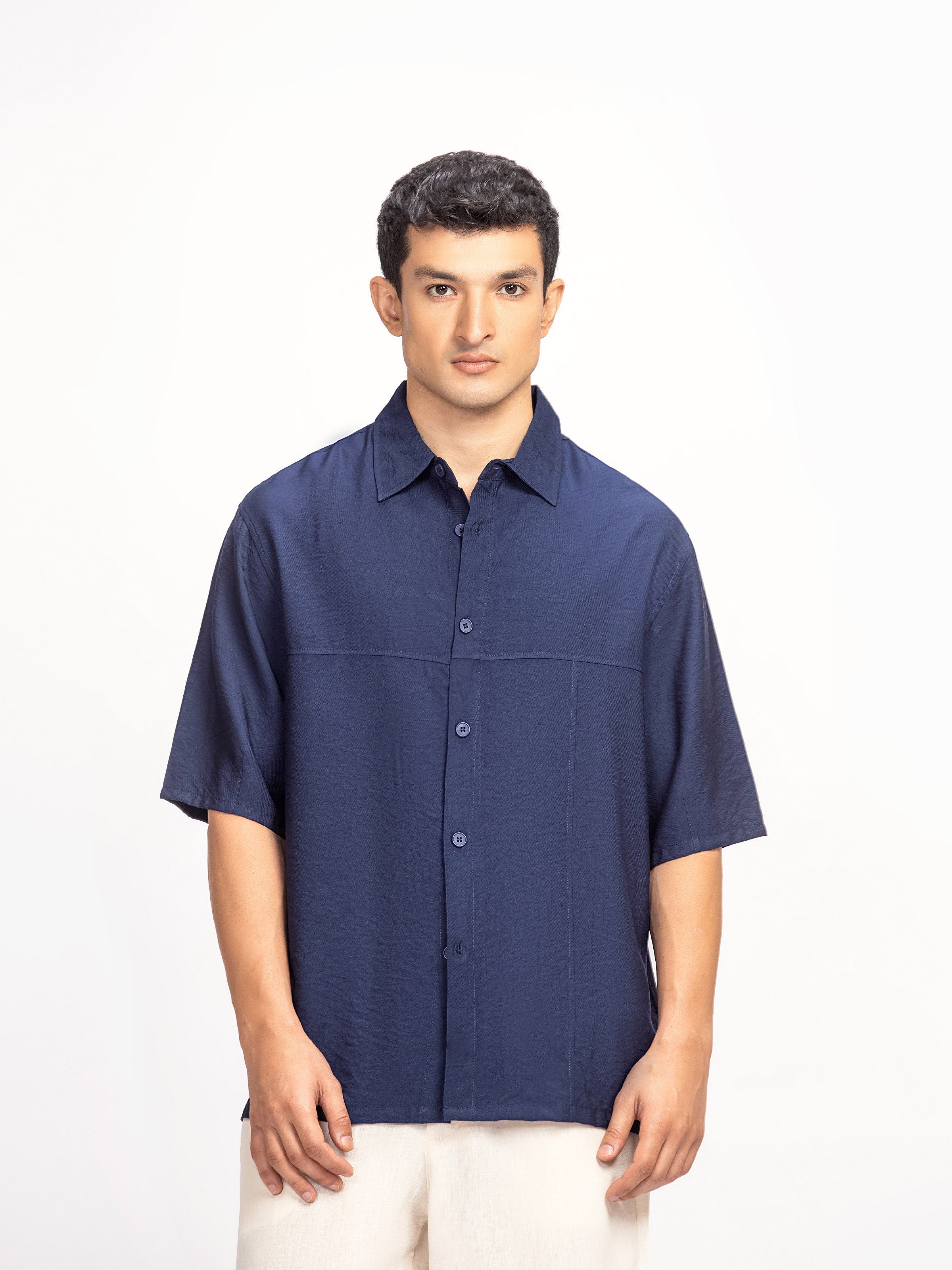 Cut & Sew Short Sleeves Shirt - FMTS5-32281