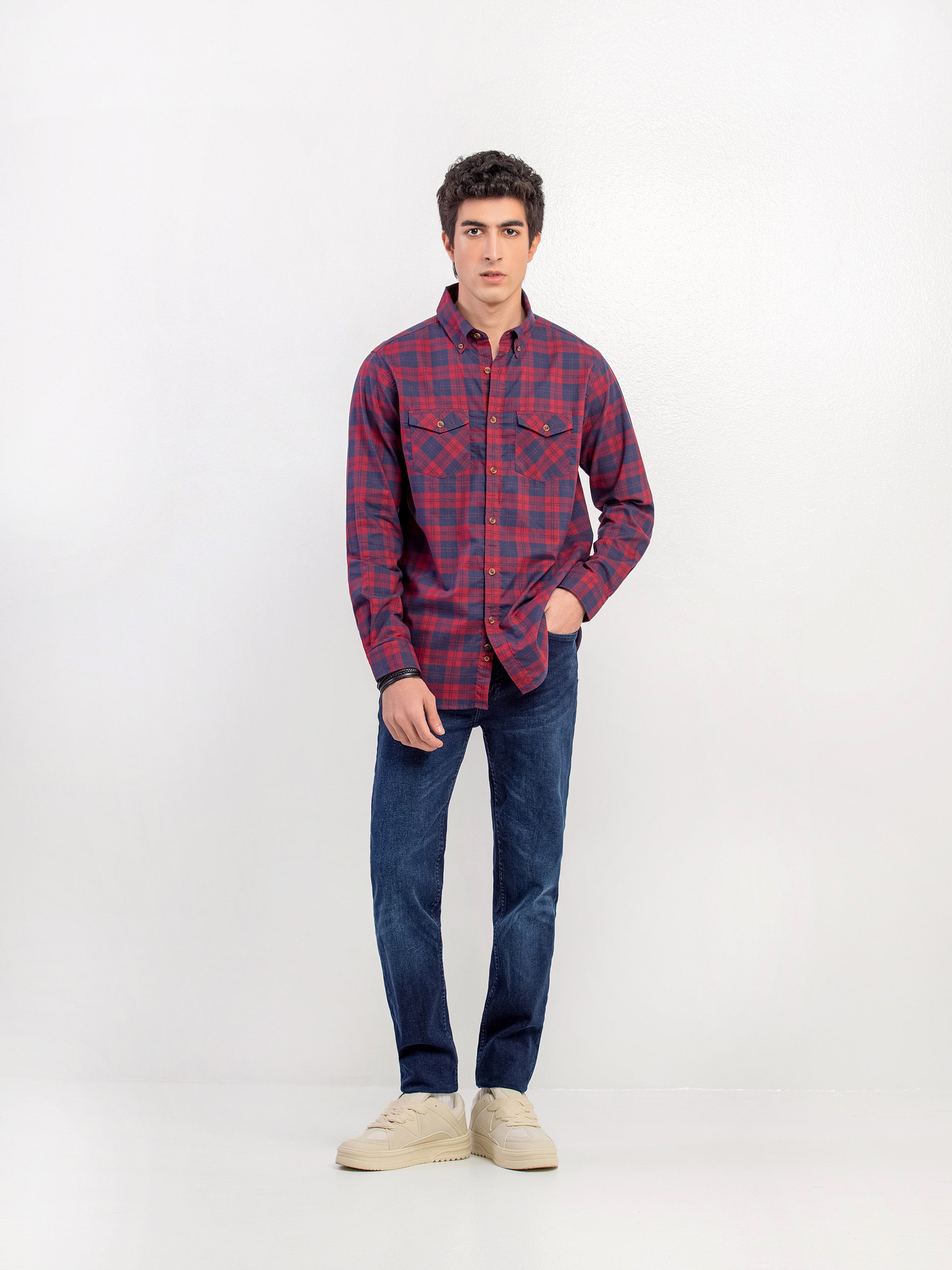 Button Down Checked Shirt - FMTS5-32287