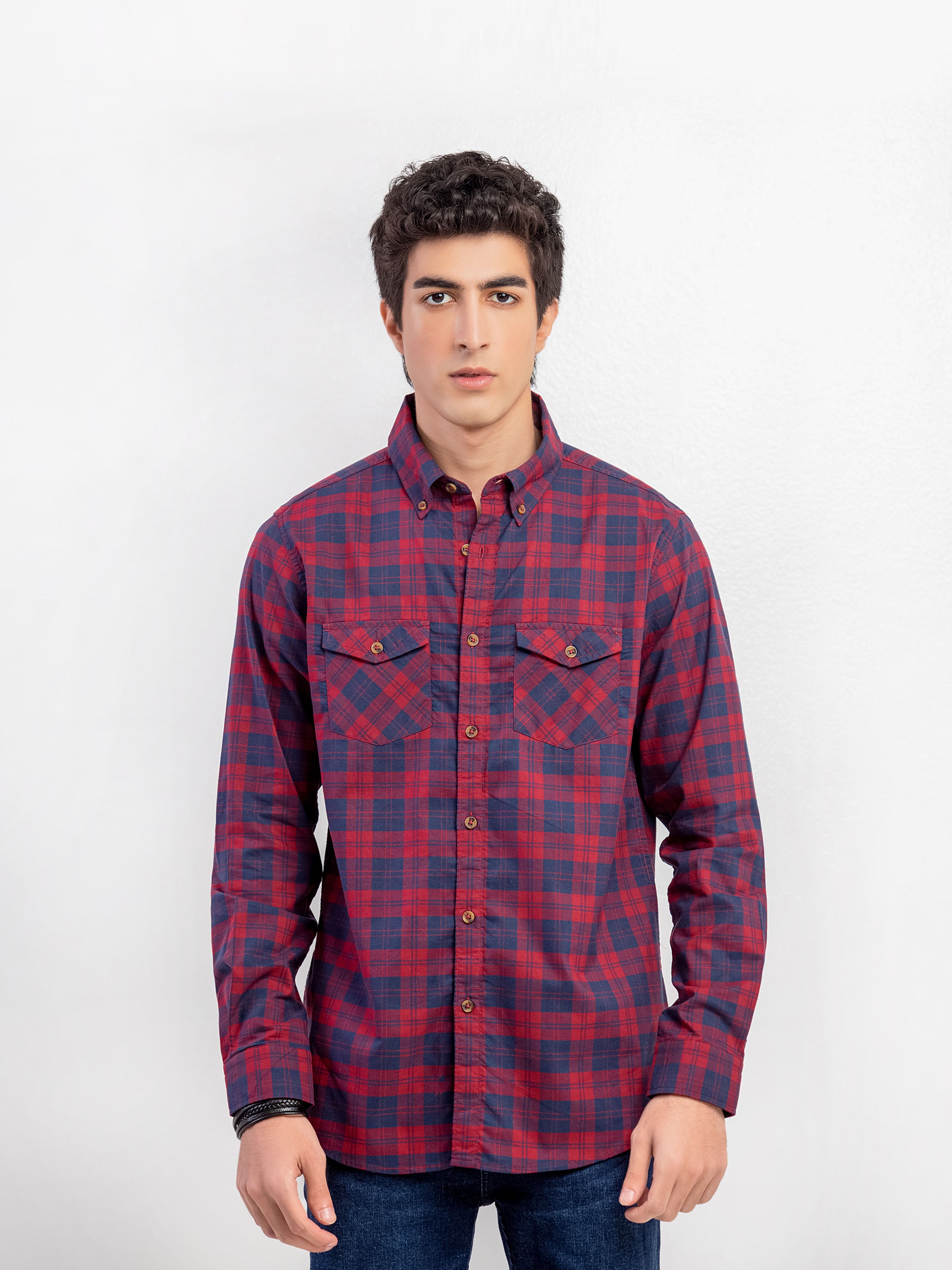 Button Down Checked Shirt - FMTS5-32287