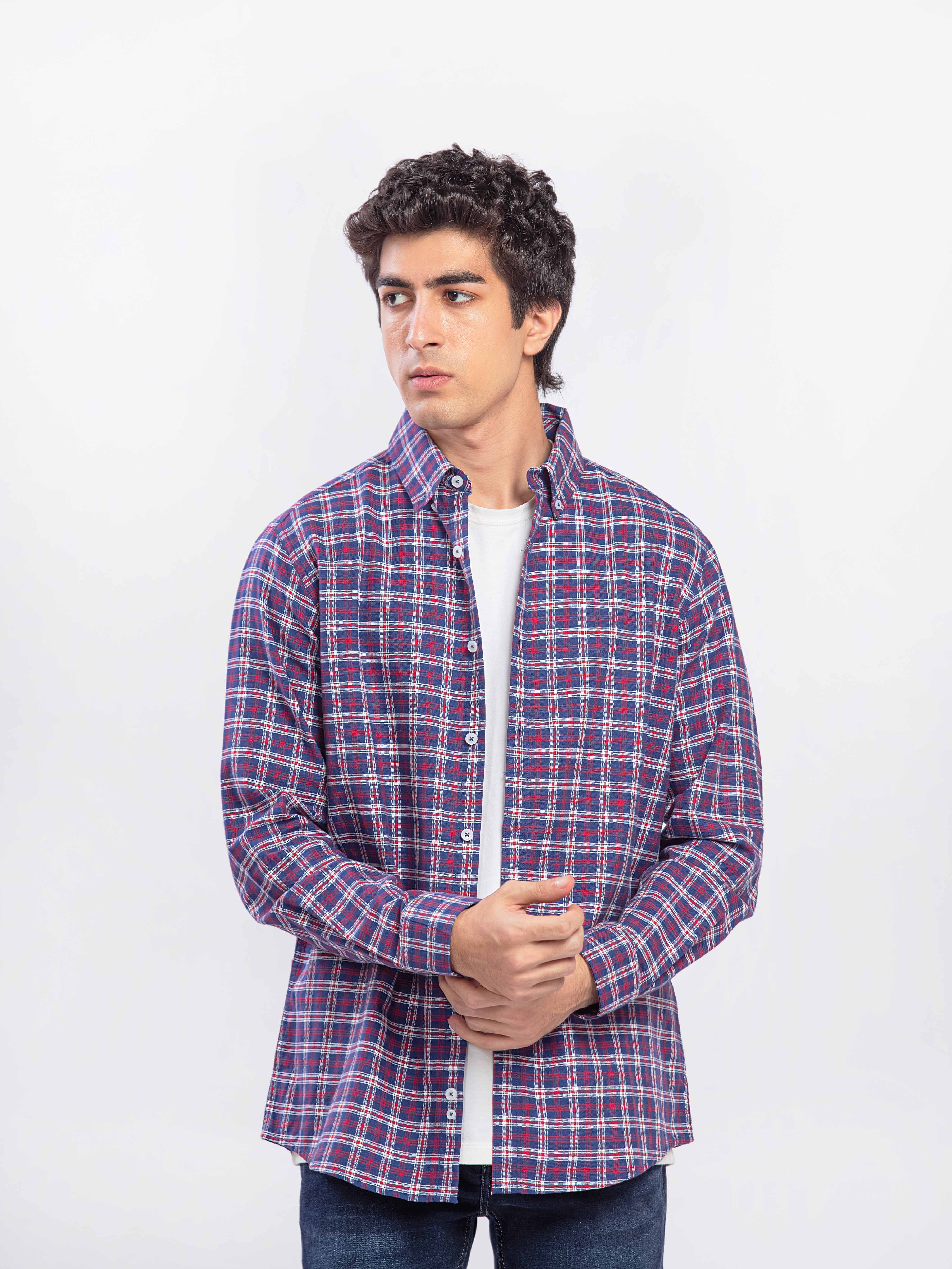 Button Down Checked Shirt - FMTS5-32300