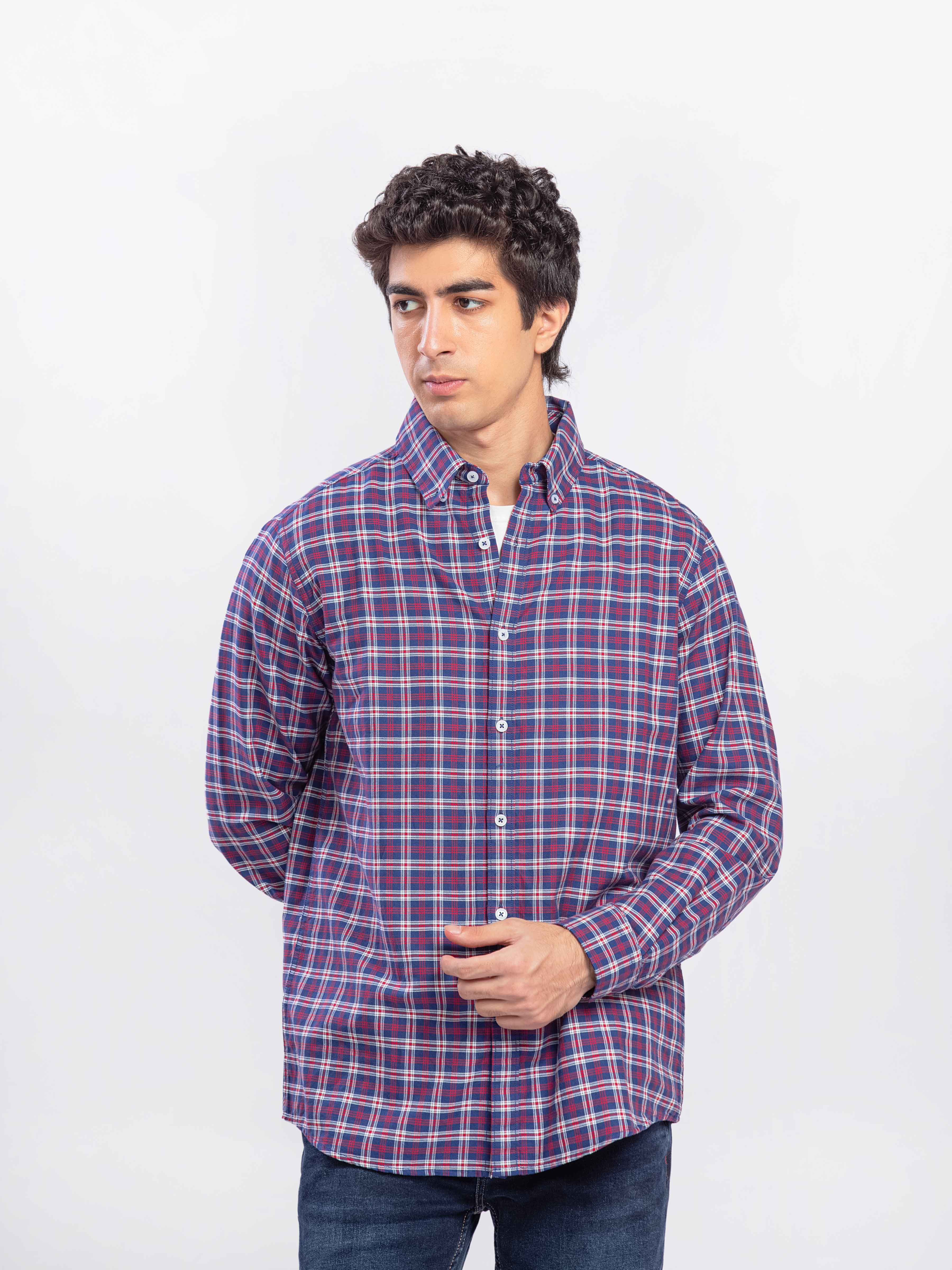 Button Down Checked Shirt - FMTS5-32300