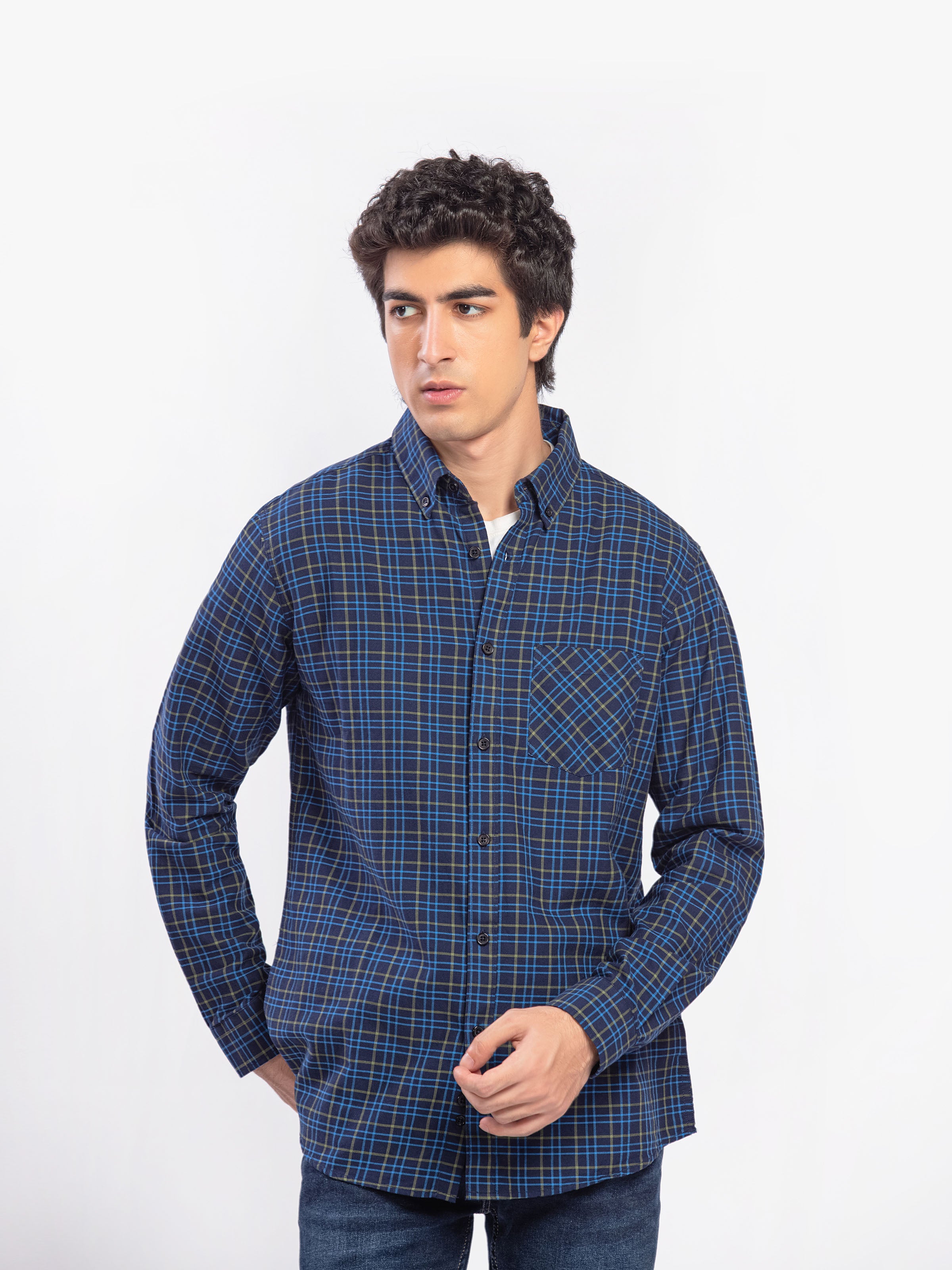 Botton Down Checked Shirt - FMTS5-32301
