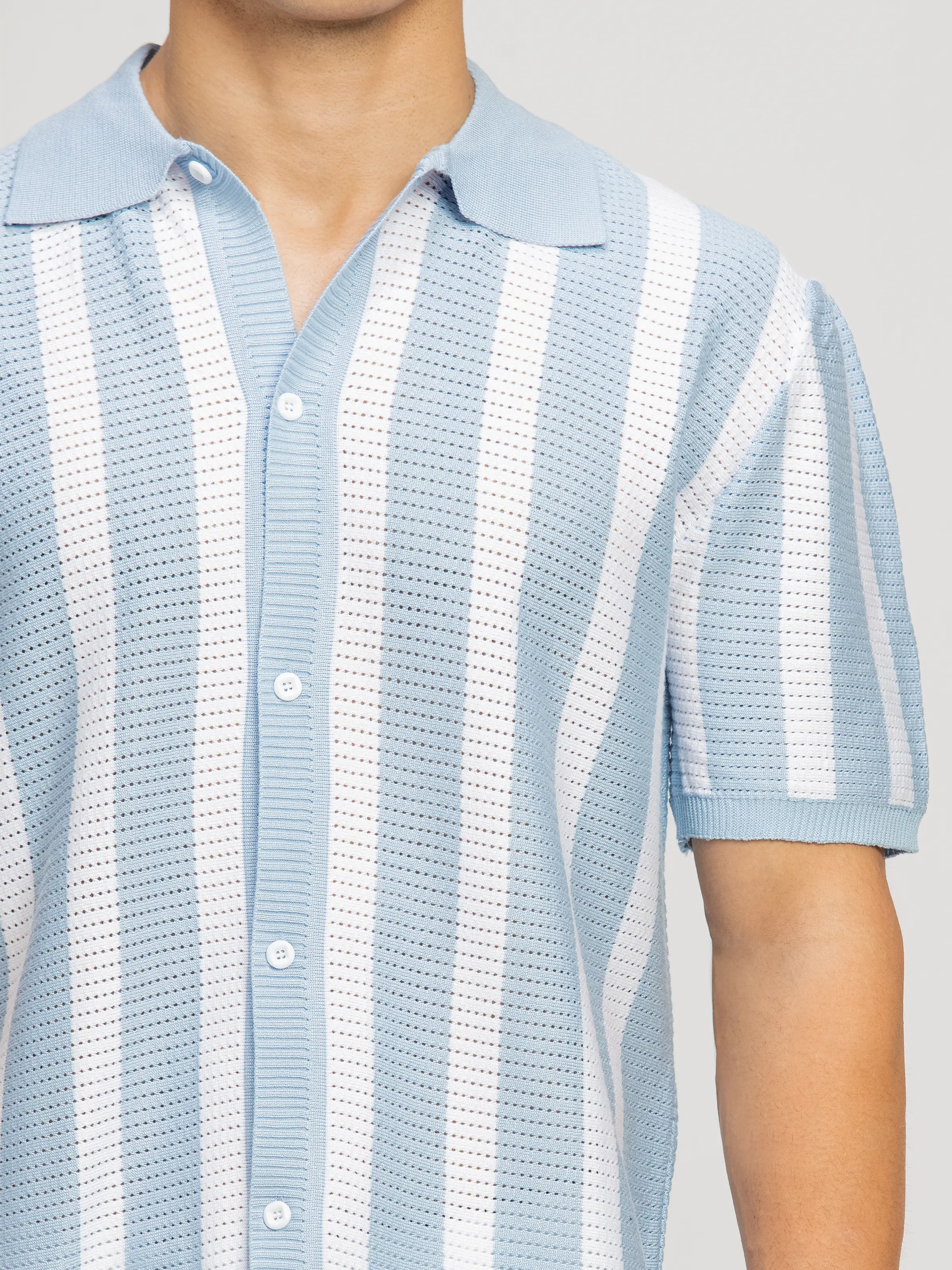 Striped Sweater Knit Shirt - FMTS5-32305