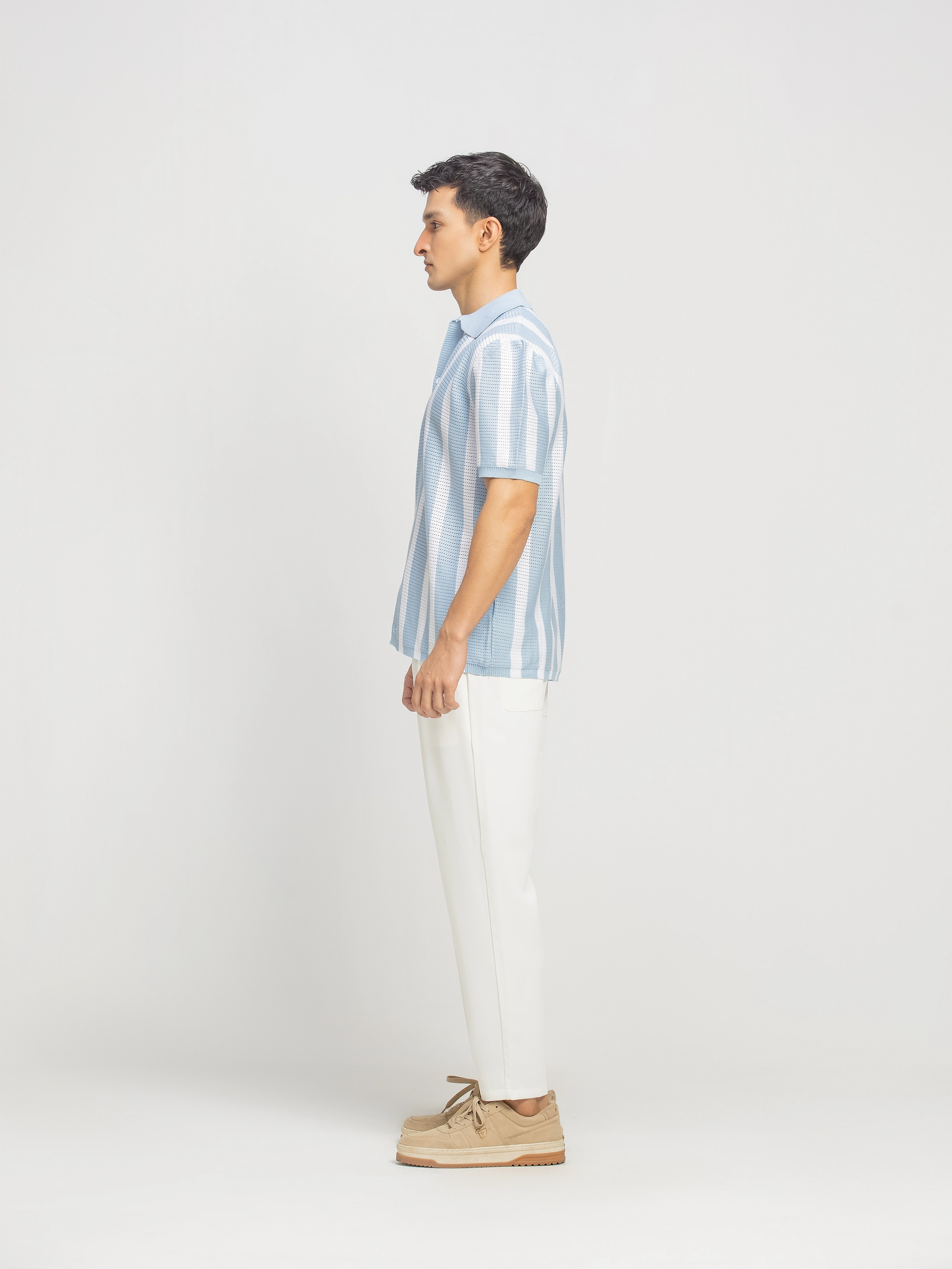 Striped Sweater Knit Shirt - FMTS5-32305