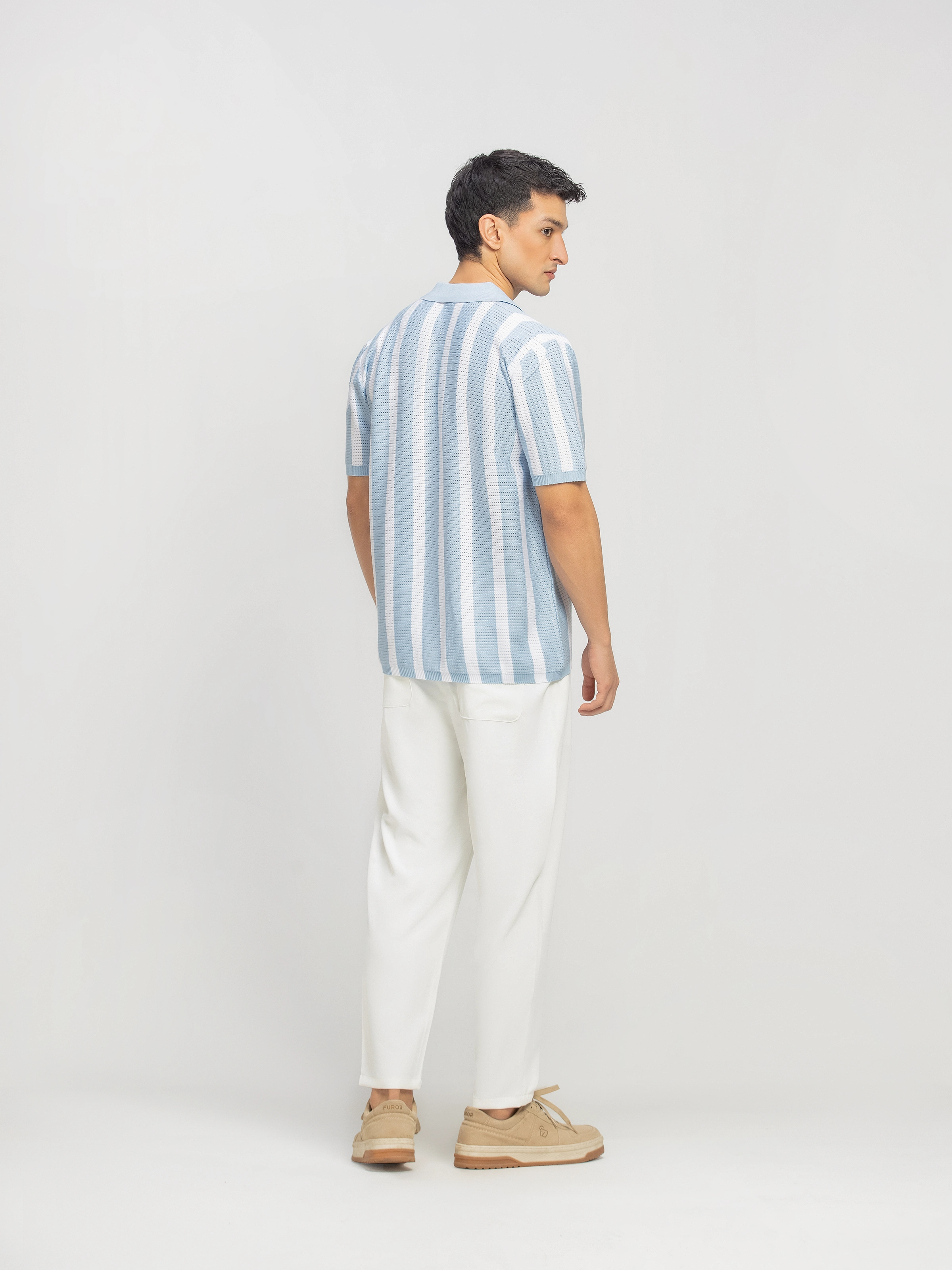 Striped Sweater Knit Shirt - FMTS5-32305