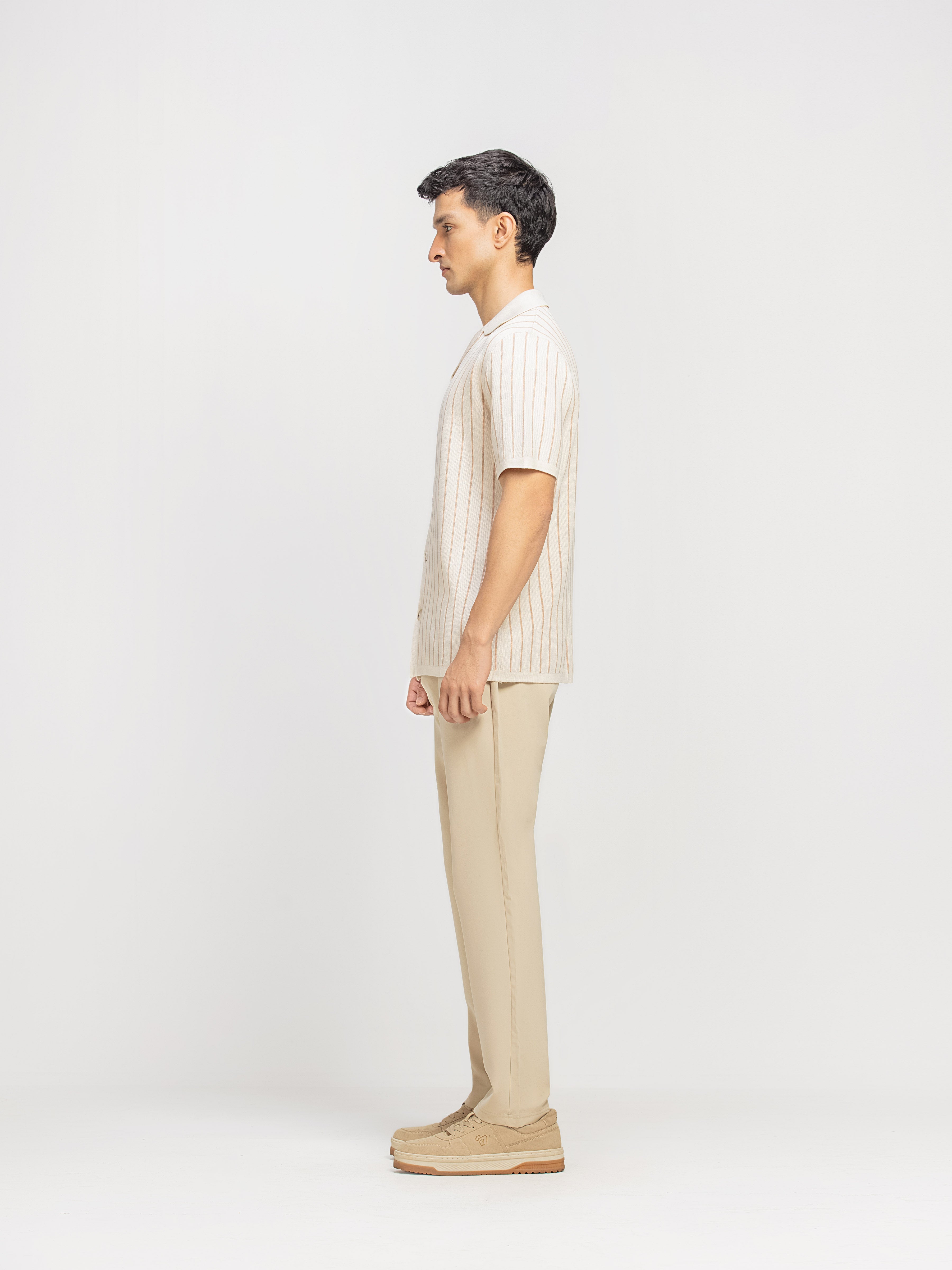 Striped Cuban Collar Shirt - FMTS5-32308