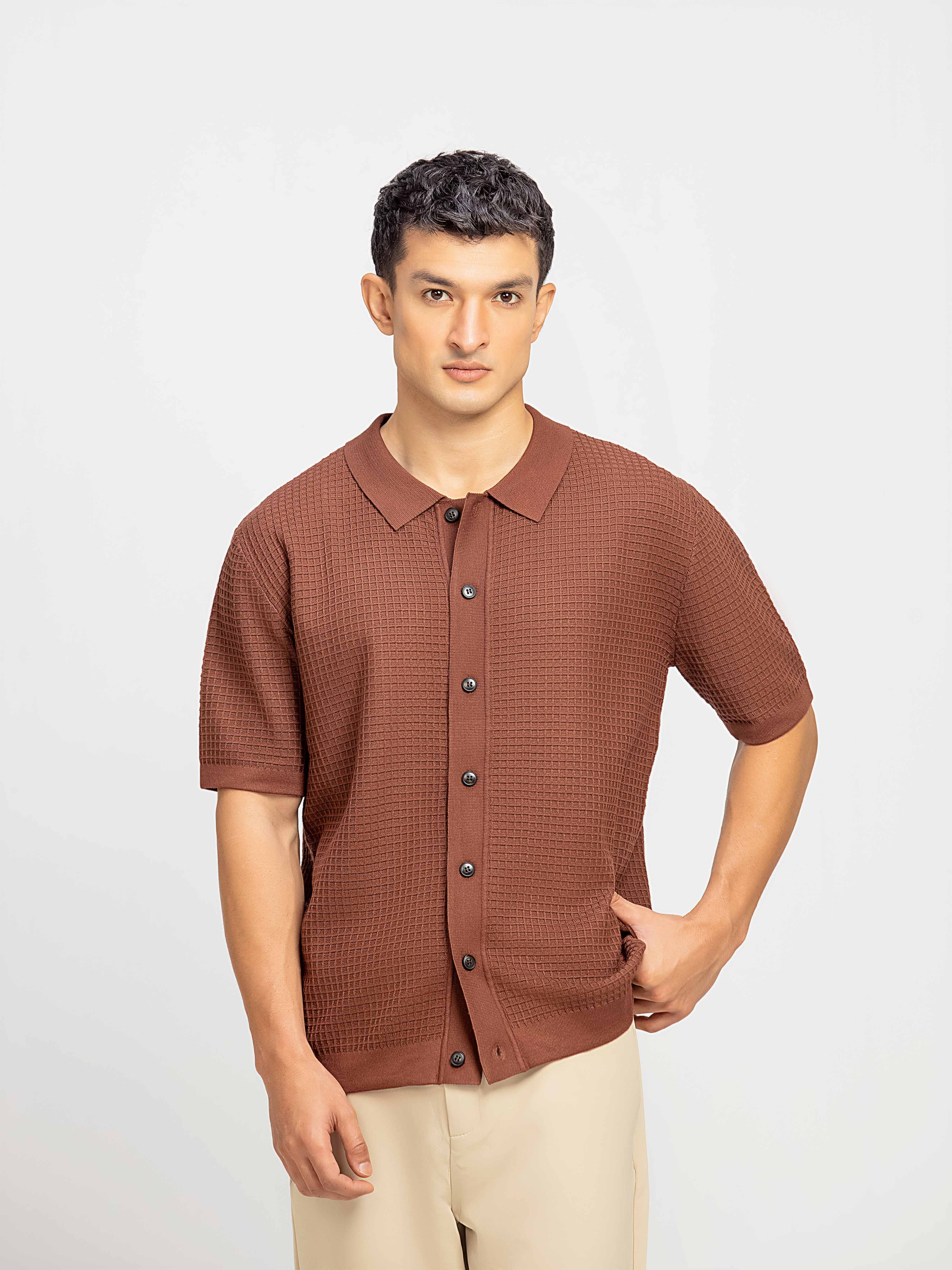 Textured Knit Shirt - FMTS5-32309