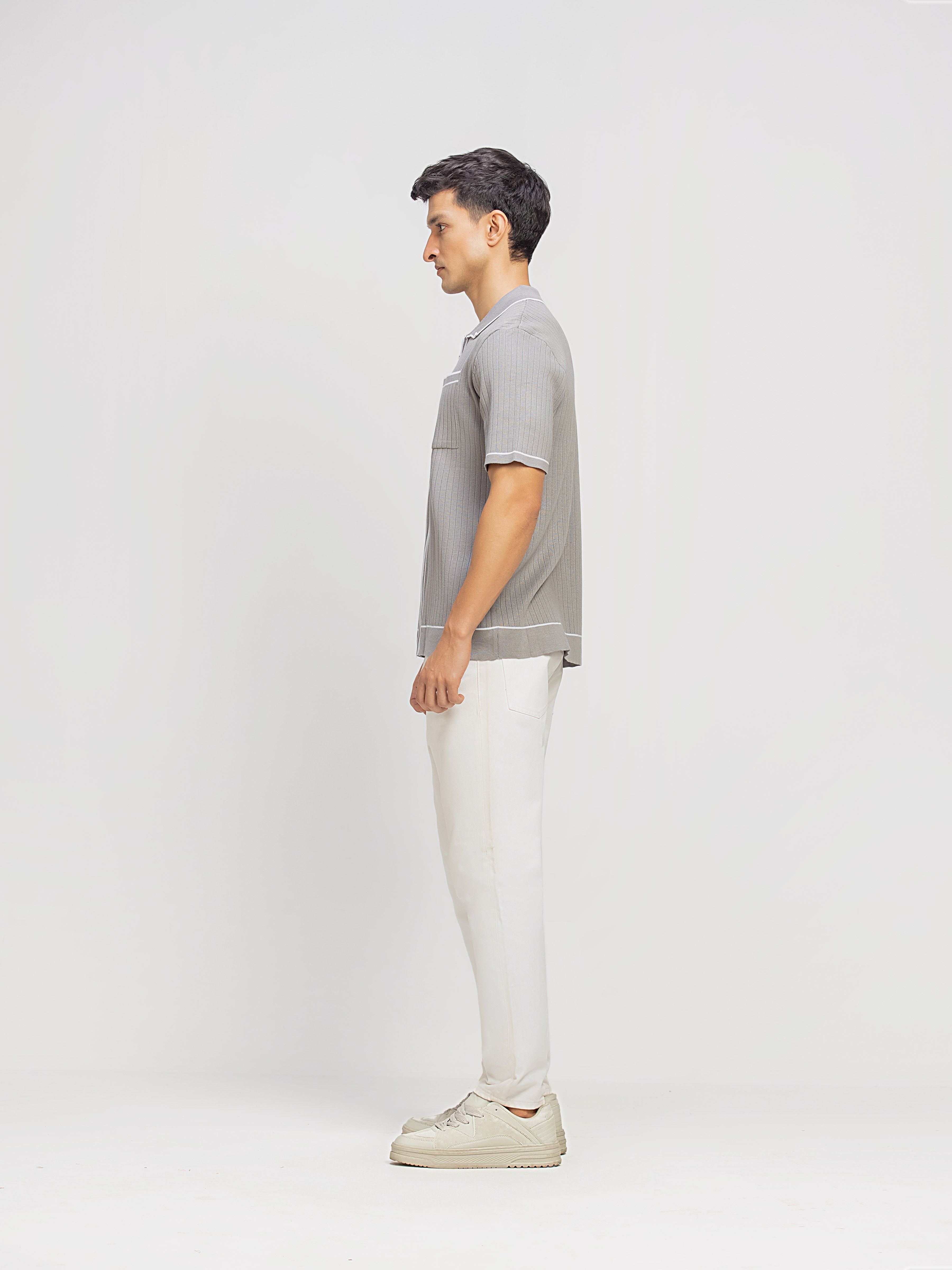 Drop Needle Knitted Shirt - FMTS5-32311