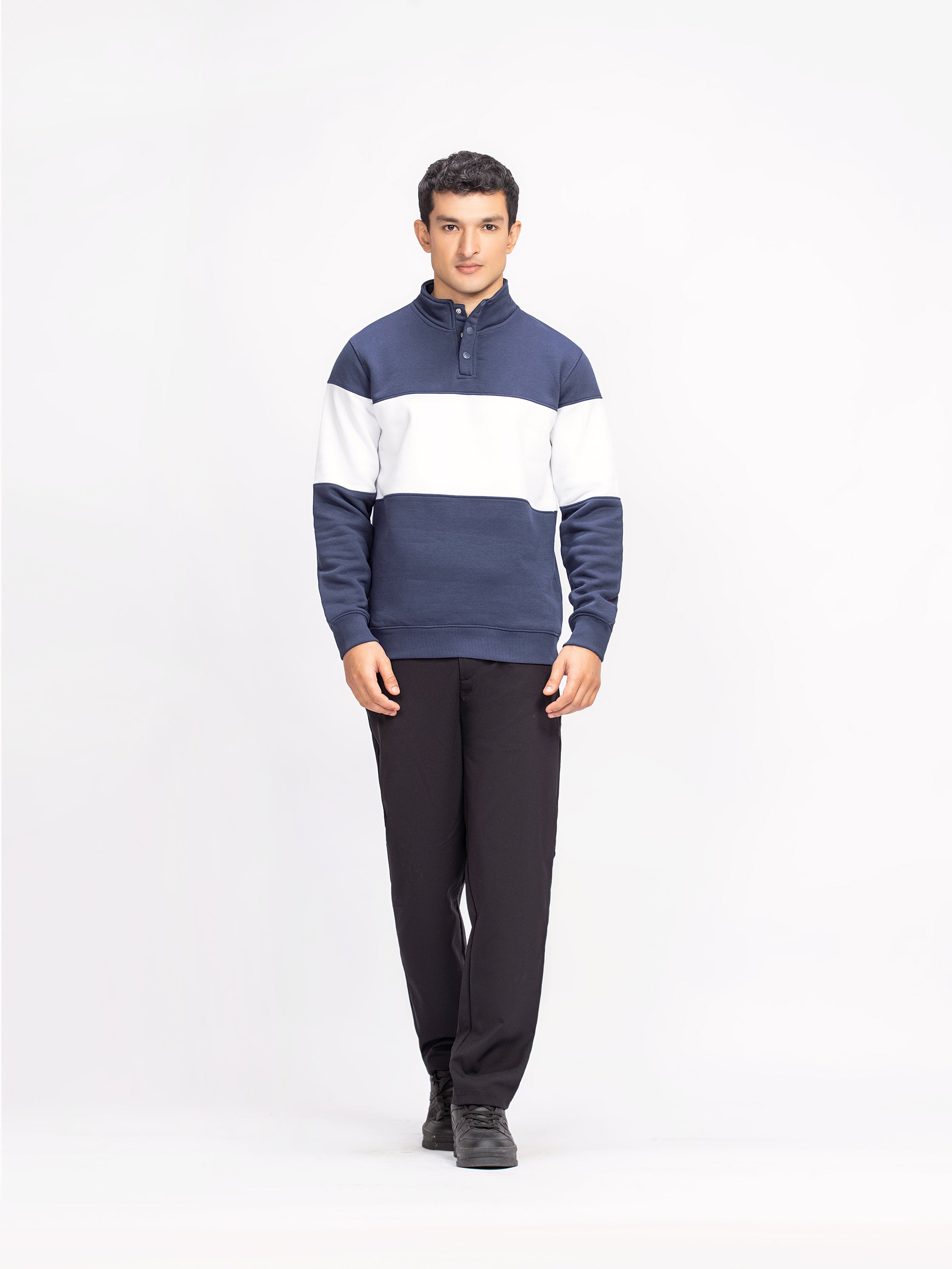 Color Block Fleece Sweatshirt - FMTSS24-008