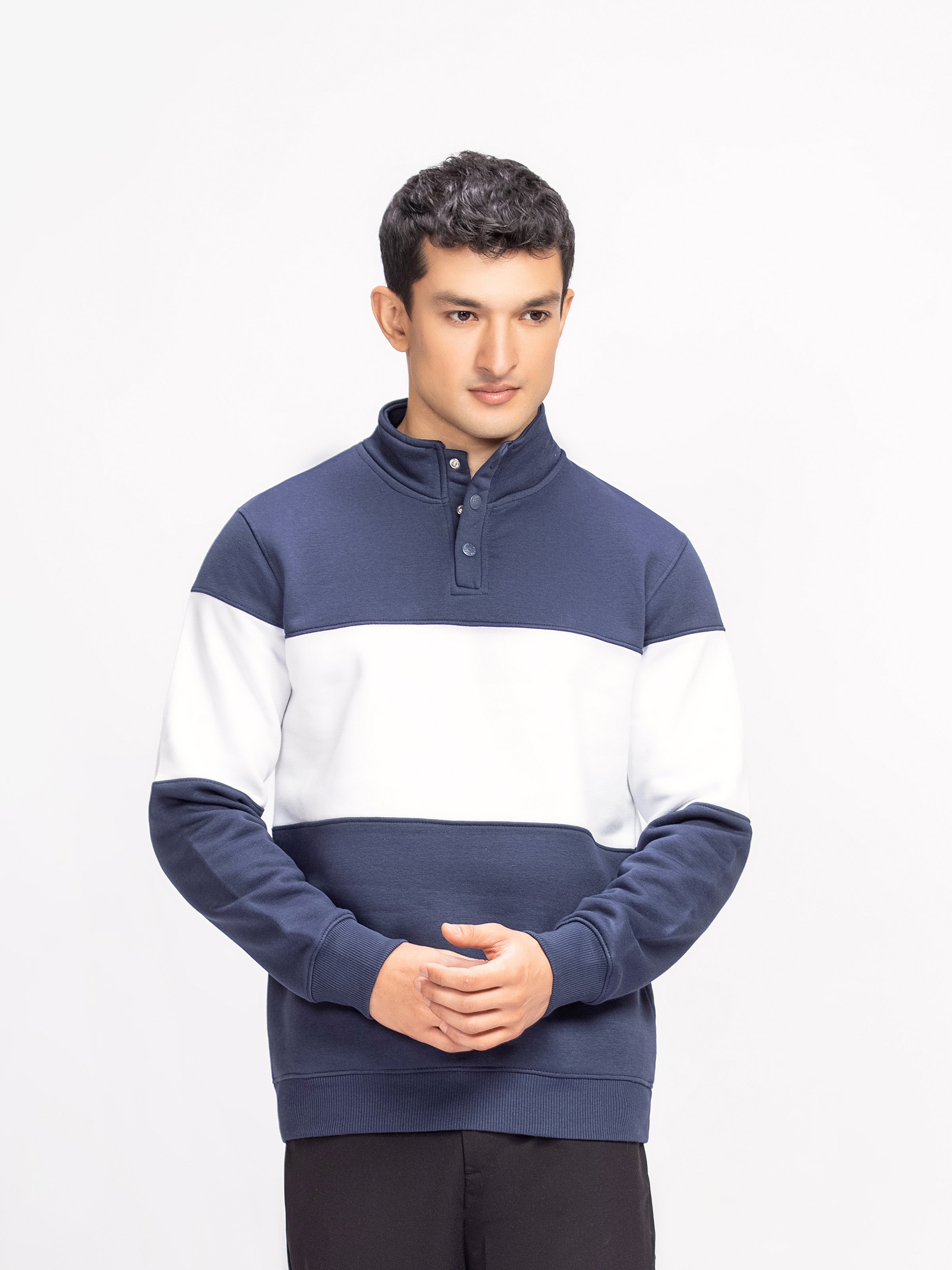 Color Block Fleece Sweatshirt - FMTSS24-008