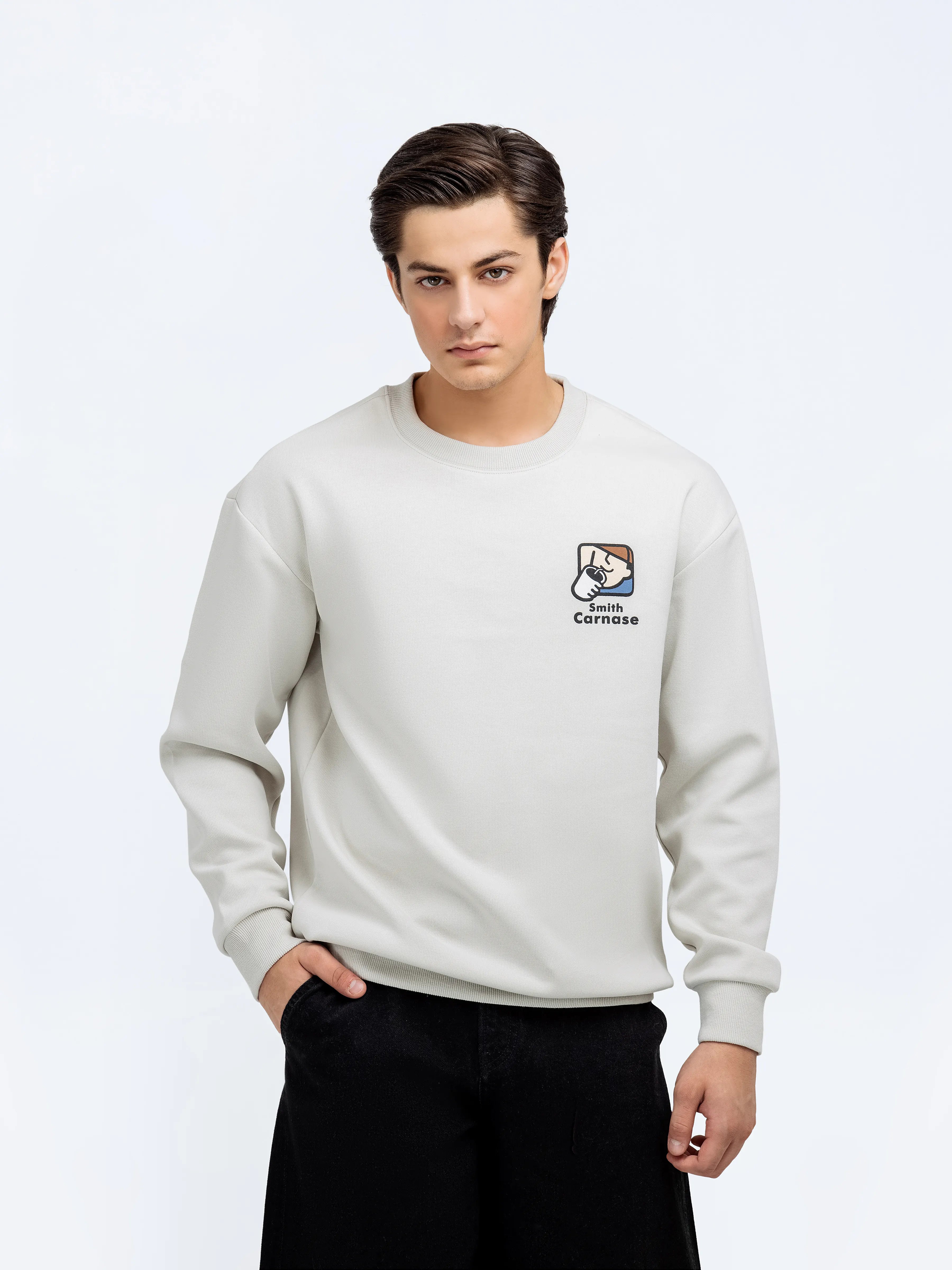 Embroidered Crew Neck Sweatshirt - FMTSS24-086