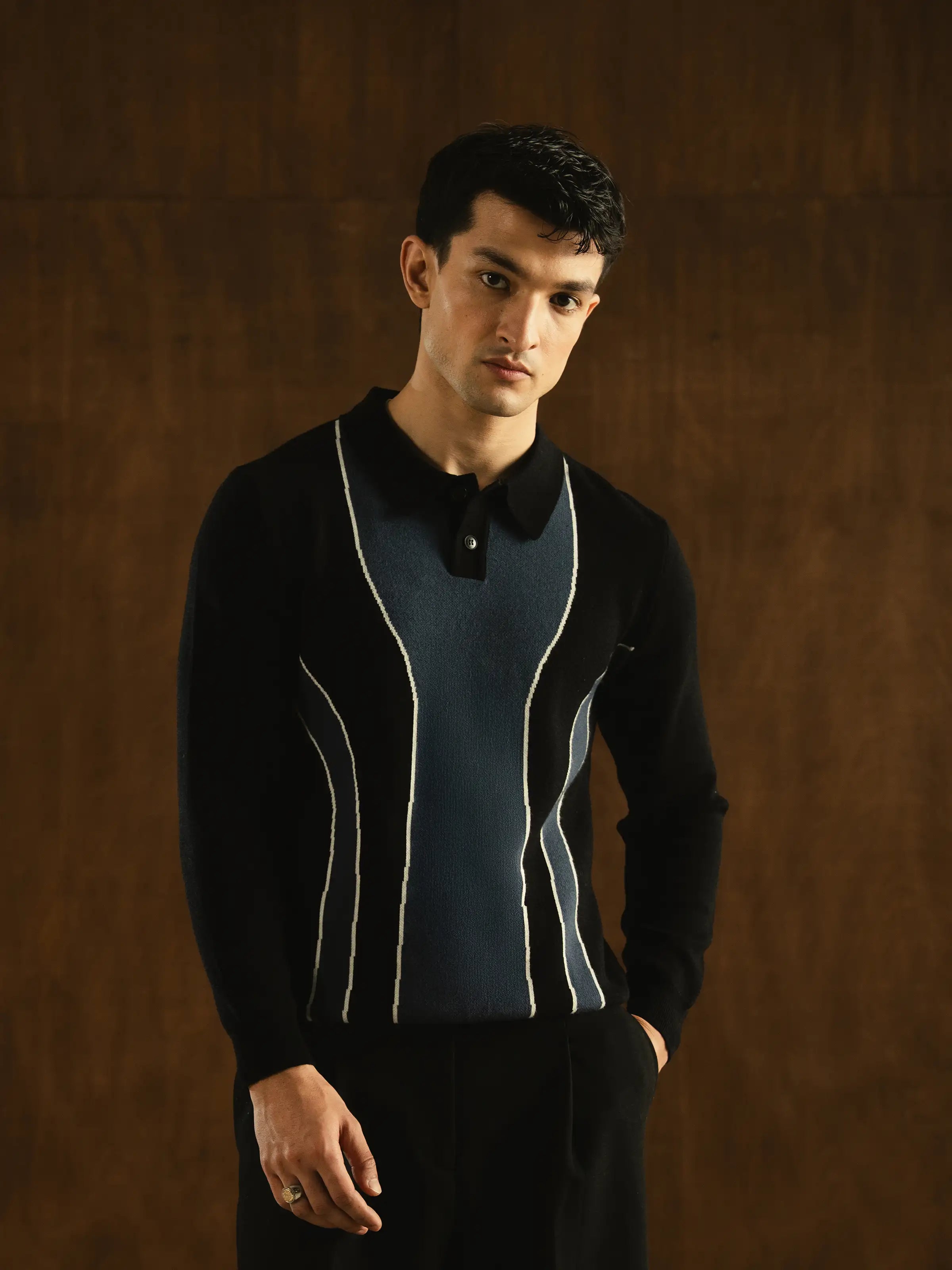 Knitted Sweater Polo- FMTSWT5-010