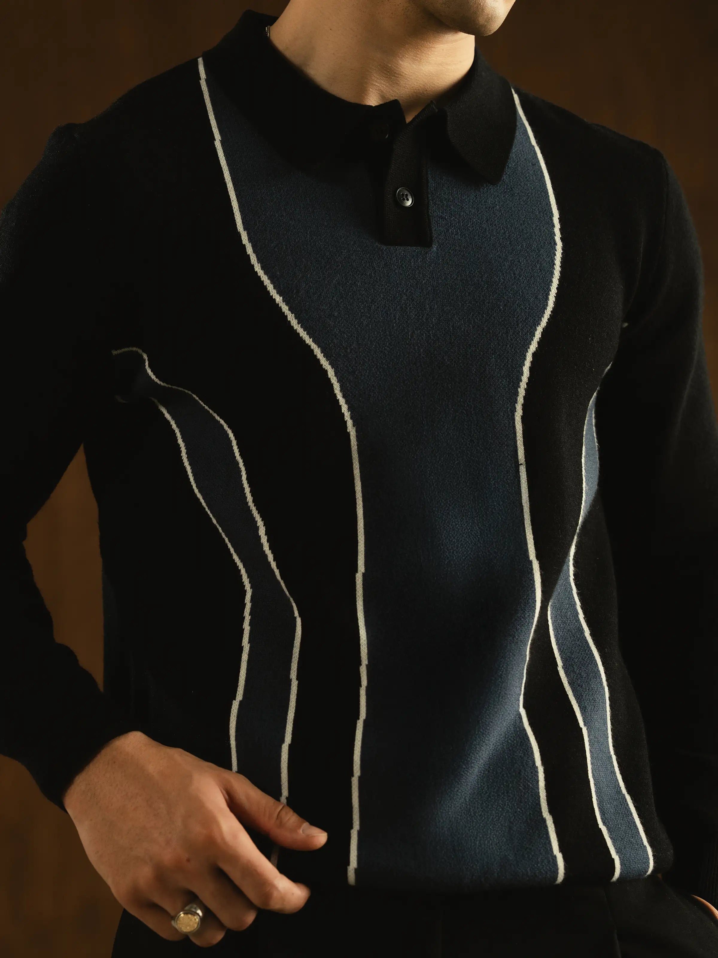 Knitted Sweater Polo- FMTSWT5-010